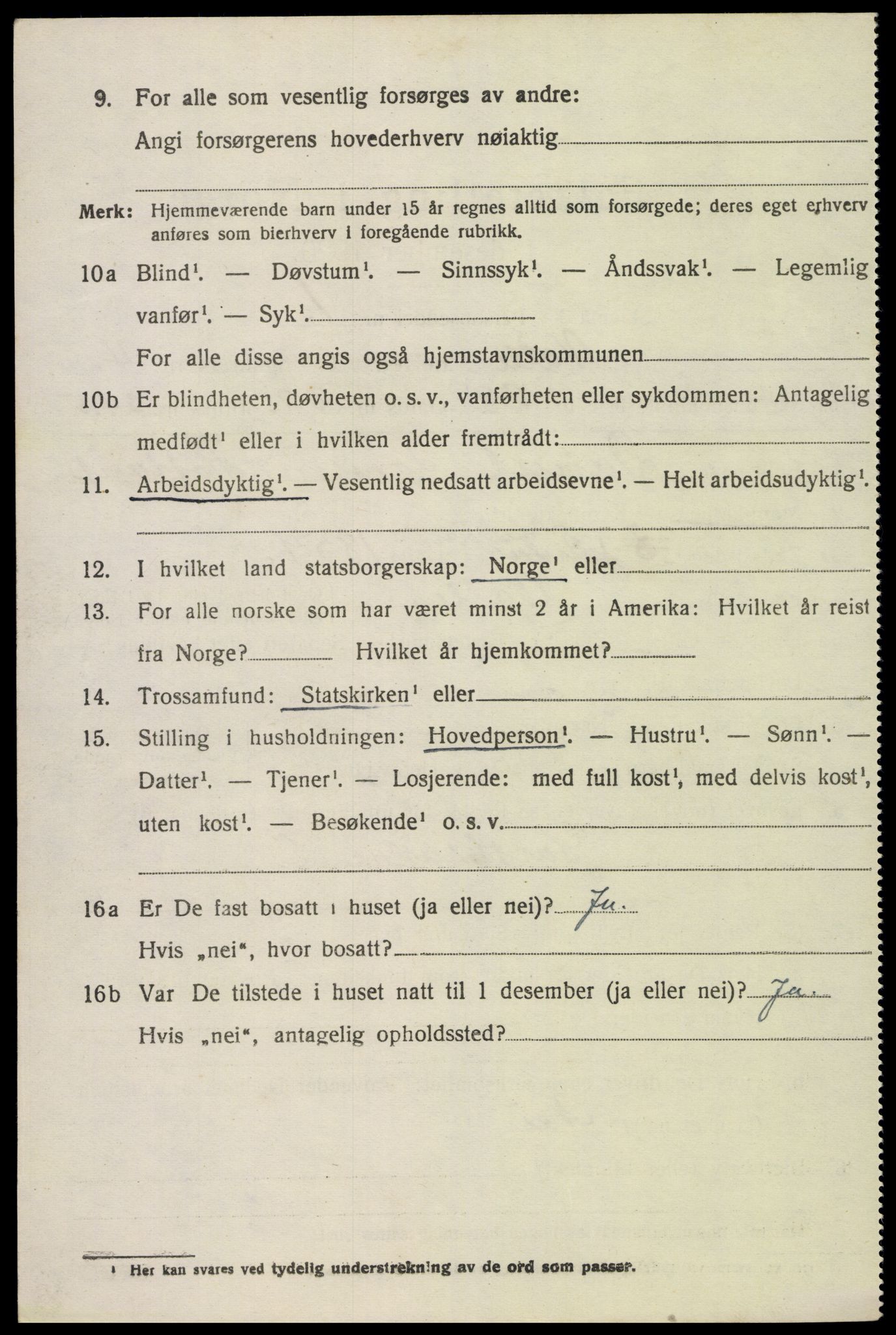 SAK, 1920 census for Valle, 1920, p. 2314