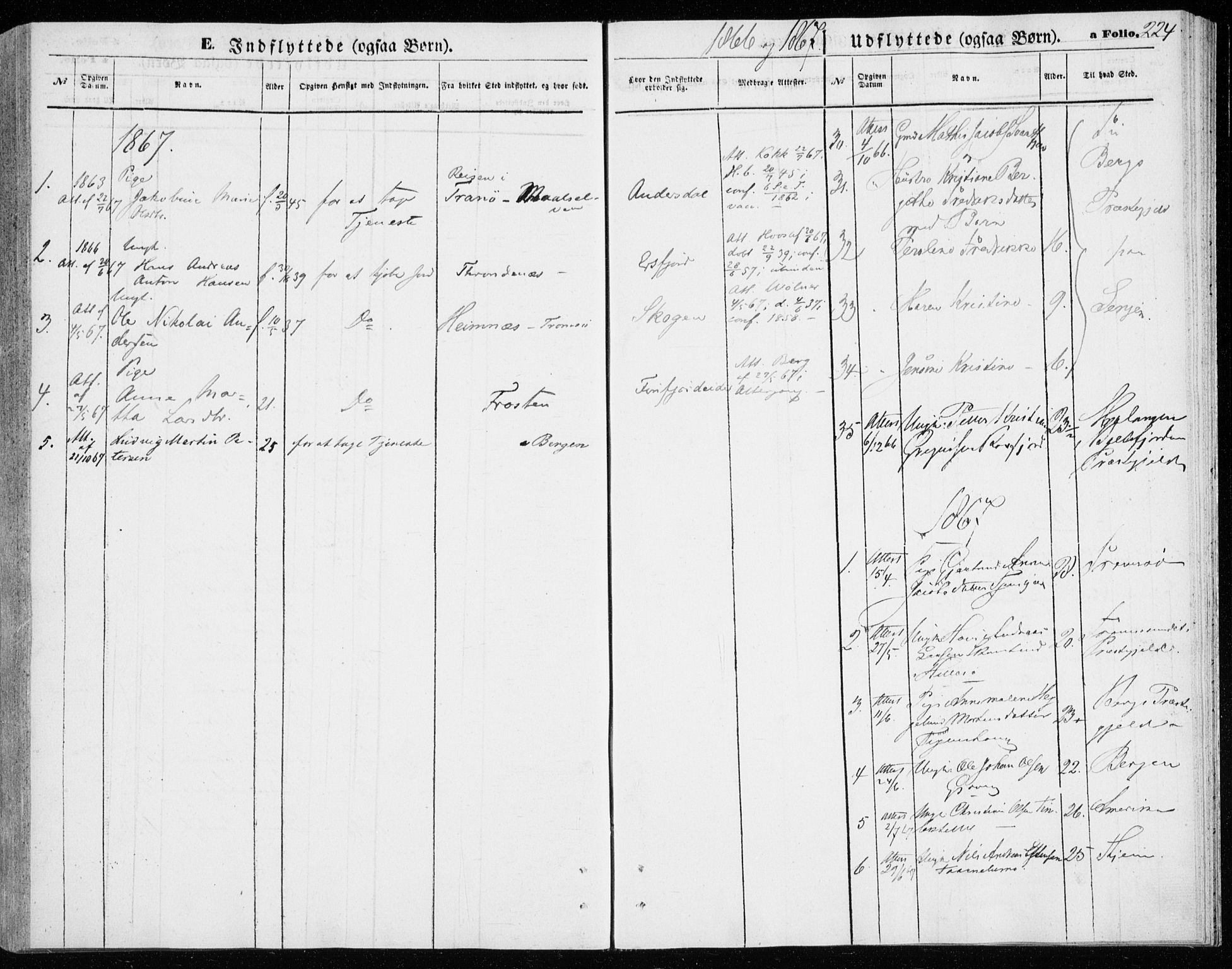 Lenvik sokneprestembete, SATØ/S-1310/H/Ha/Haa/L0009kirke: Parish register (official) no. 9, 1866-1873, p. 224