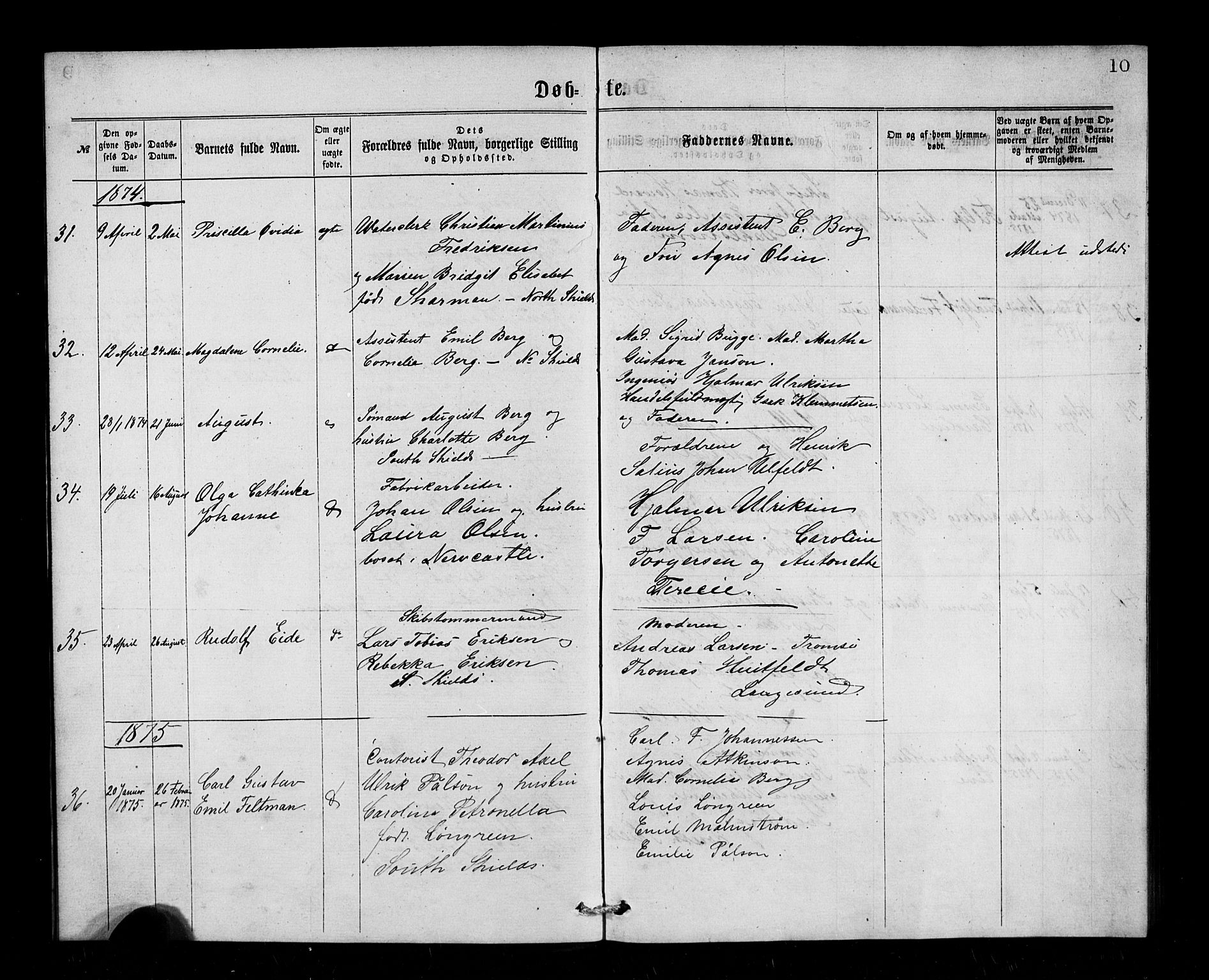 Den norske sjømannsmisjon i utlandet/Tyne-havnene (North Shields og New Castle), SAB/SAB/PA-0101/H/Ha/L0001: Parish register (official) no. A 1, 1865-1883, p. 10
