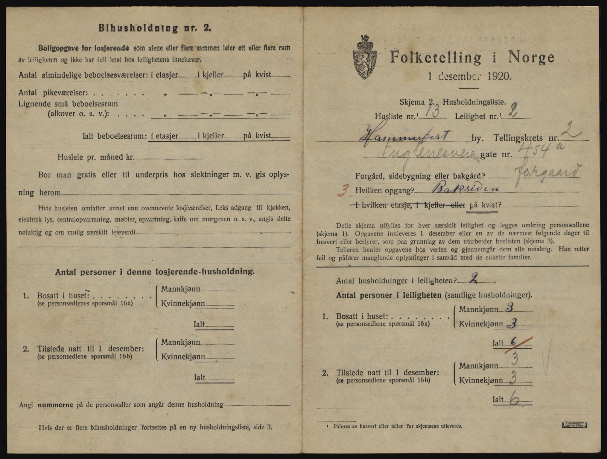 SATØ, 1920 census for Hammerfest, 1920, p. 1926