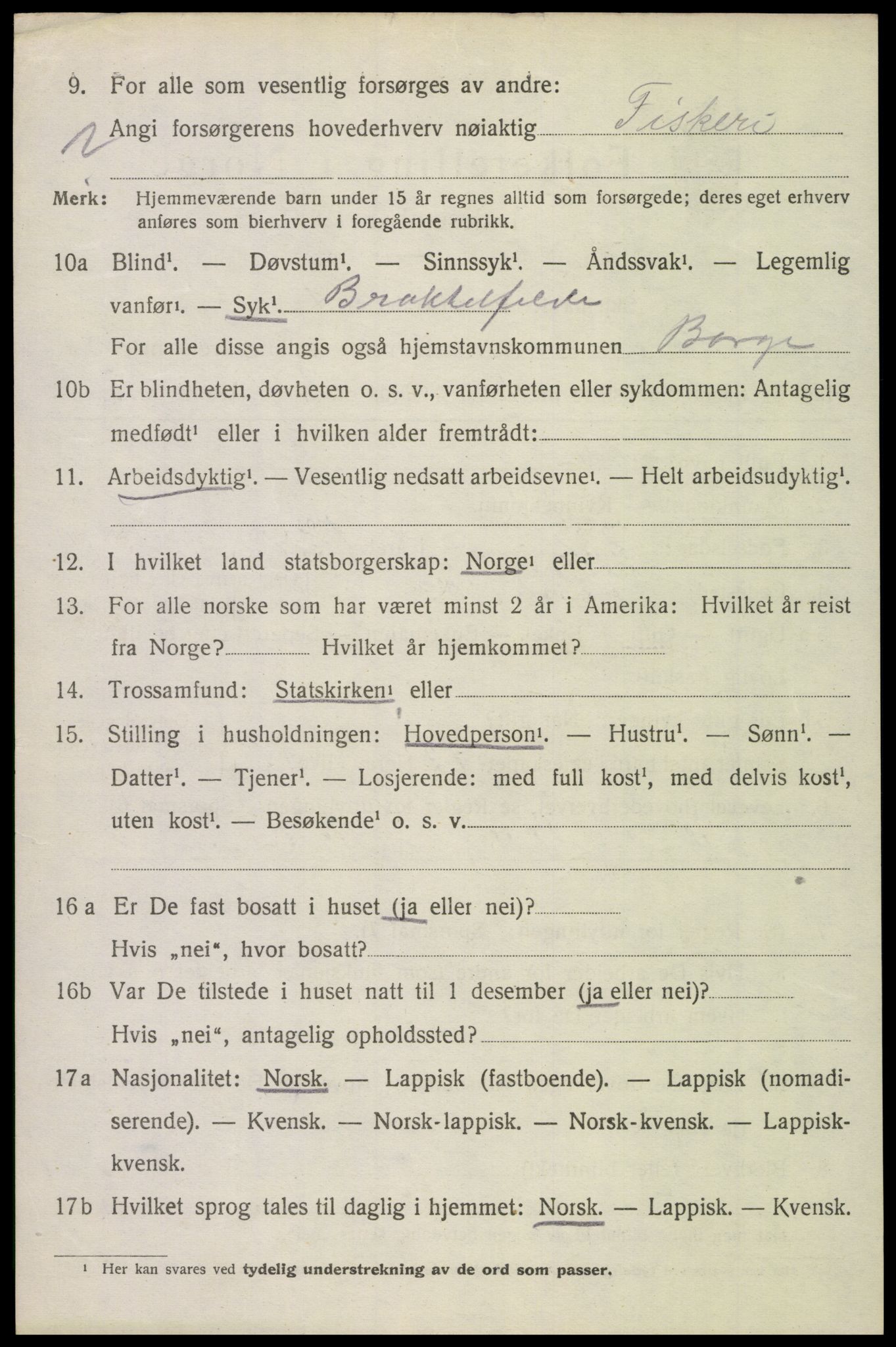 SAT, 1920 census for Borge, 1920, p. 8702