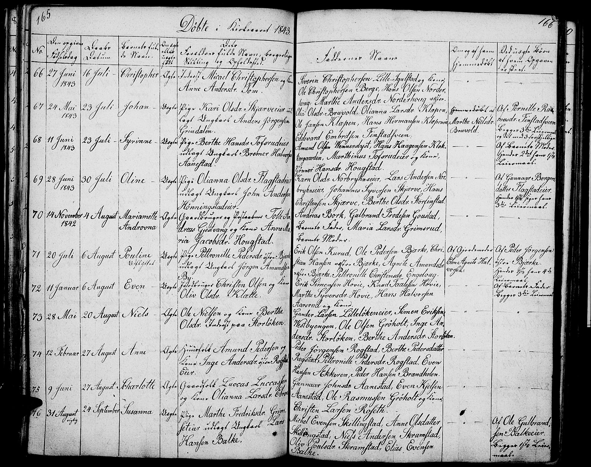 Løten prestekontor, SAH/PREST-022/L/La/L0002: Parish register (copy) no. 2, 1832-1850, p. 165-166