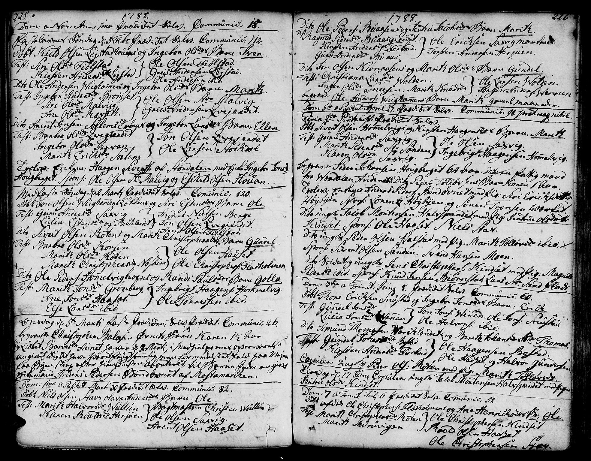 Ministerialprotokoller, klokkerbøker og fødselsregistre - Sør-Trøndelag, SAT/A-1456/606/L0281: Parish register (official) no. 606A02 /2, 1781-1817, p. 225-226