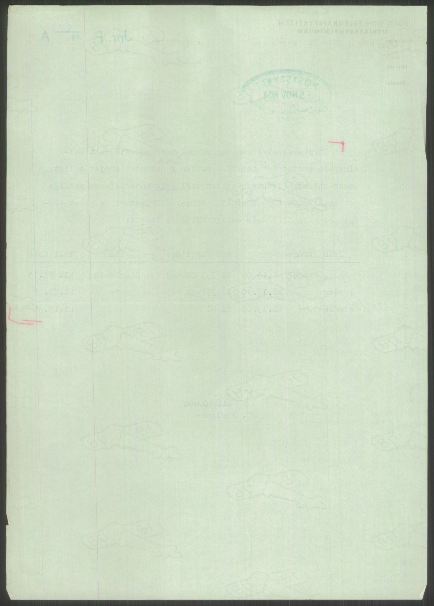 Postdirektoratet, Administrasjonsservice (TSA), RA/S-4783/D/L0095/0002: De forskjellige tjenestegrener / Luftpakkepost, 1947-1965, p. 432