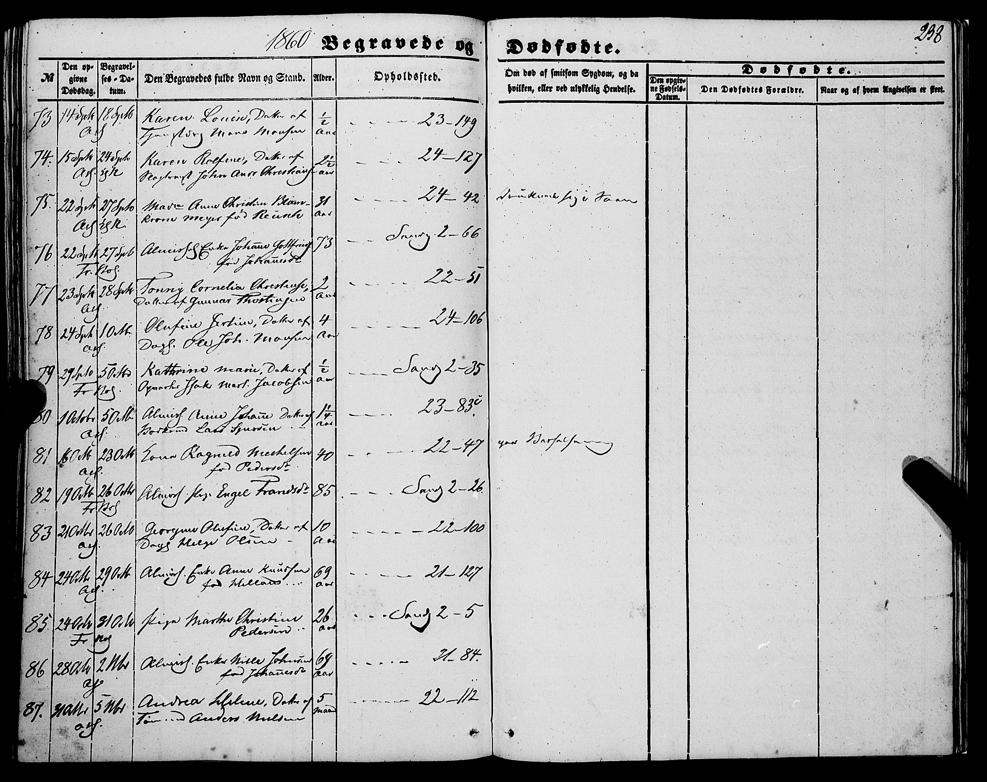 Korskirken sokneprestembete, AV/SAB-A-76101/H/Haa: Parish register (official) no. E 2, 1848-1862, p. 238