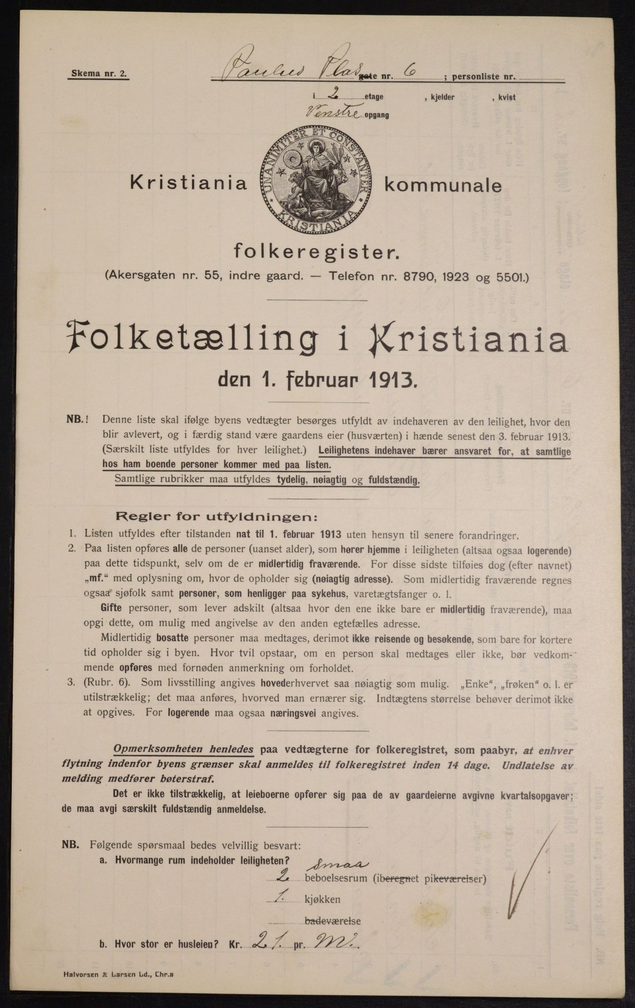 OBA, Municipal Census 1913 for Kristiania, 1913, p. 78901