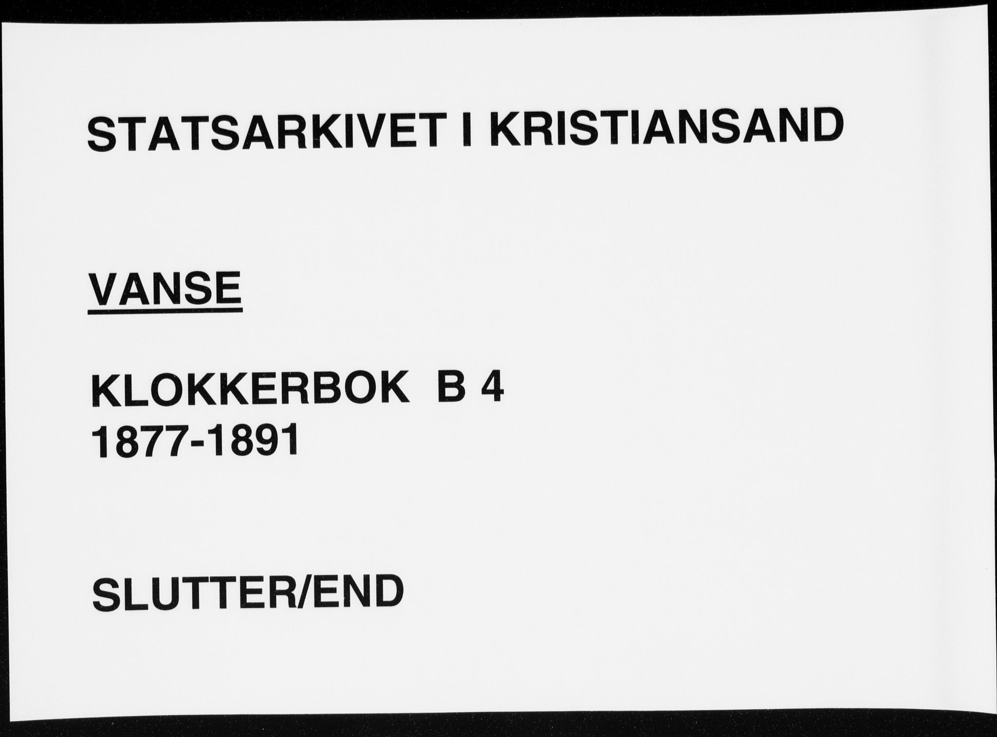 Lista sokneprestkontor, AV/SAK-1111-0027/F/Fb/L0004: Parish register (copy) no. B 4, 1877-1891