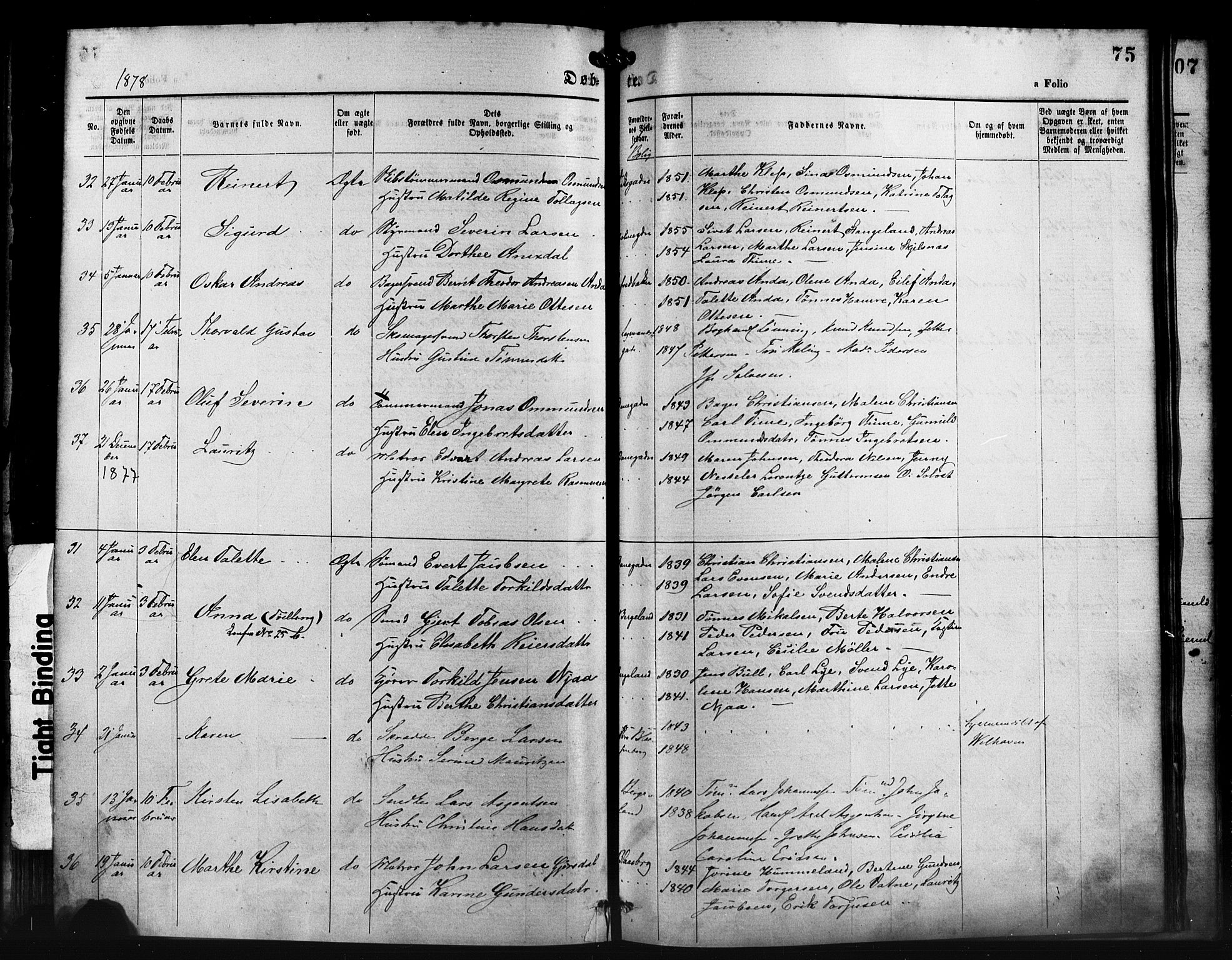 St. Petri sokneprestkontor, AV/SAST-A-101813/001/30/30BA/L0014: Parish register (official) no. A 14, 1876-1879, p. 75