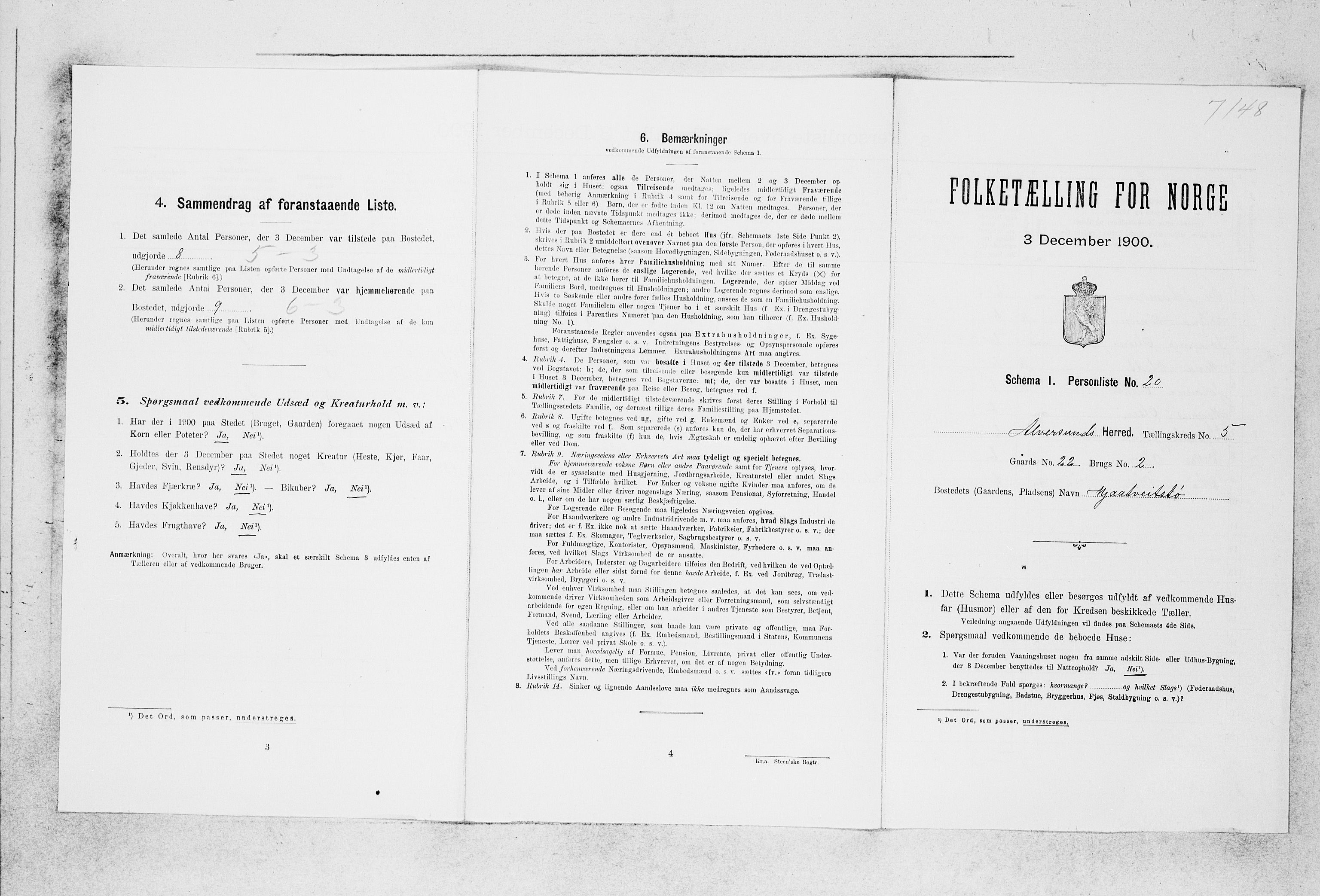 SAB, 1900 census for Alversund, 1900, p. 345