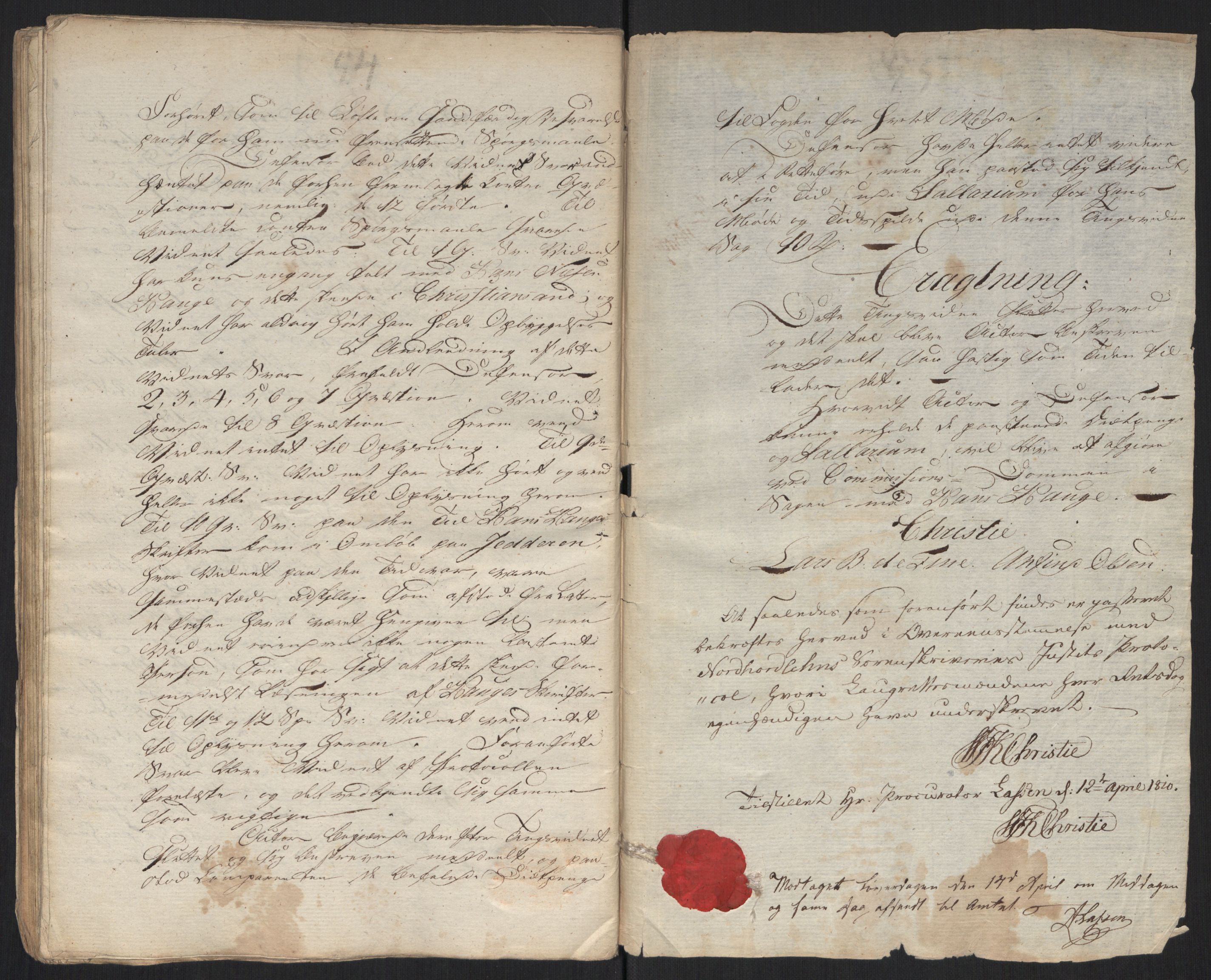 Justisdepartementet, Kommisjon i saken mot Hans Nielsen Hauge 1804, AV/RA-S-1151/D/L0004: Hans Nielsen Hauges sak, 1813, p. 238