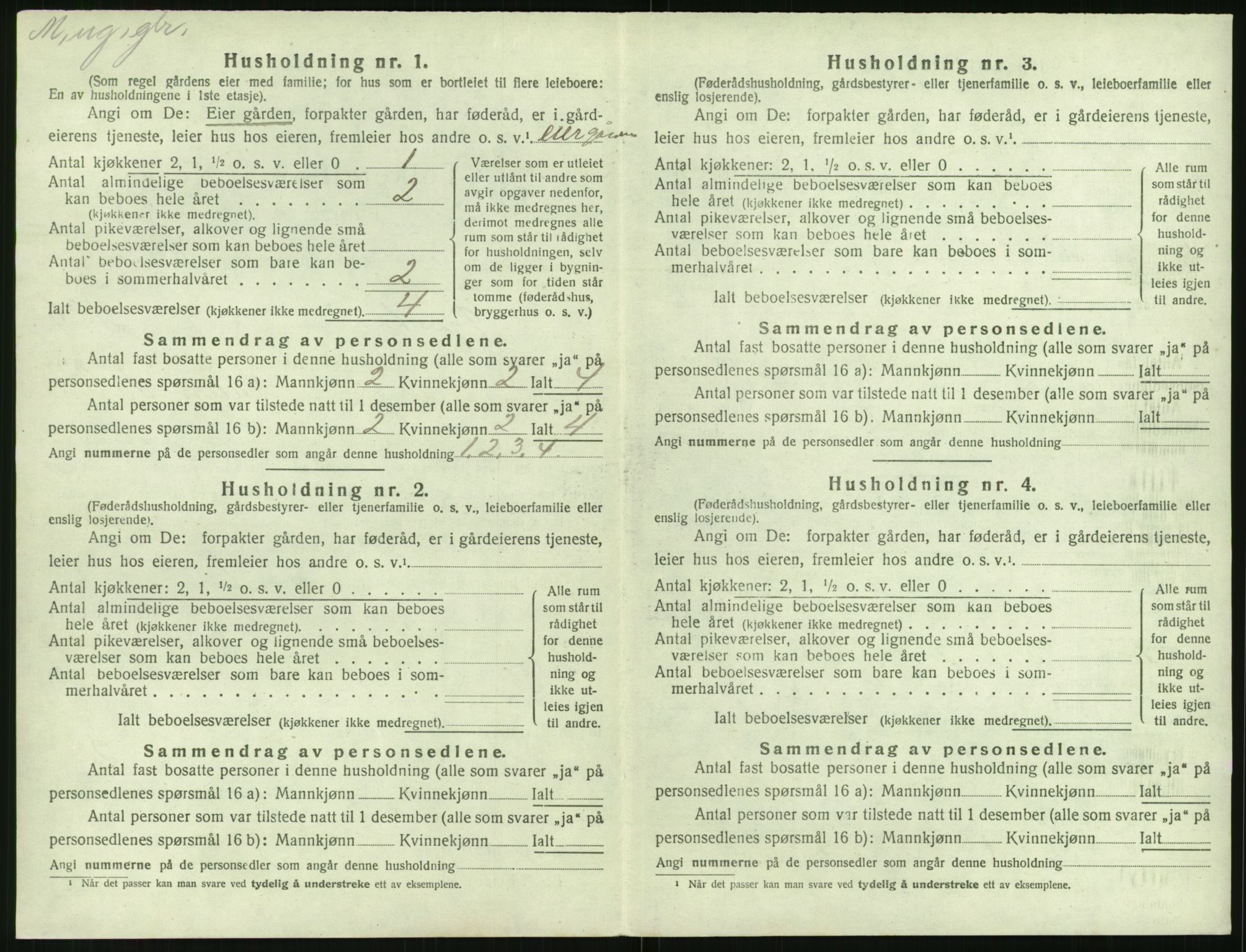 SAK, 1920 census for Øyestad, 1920, p. 1231