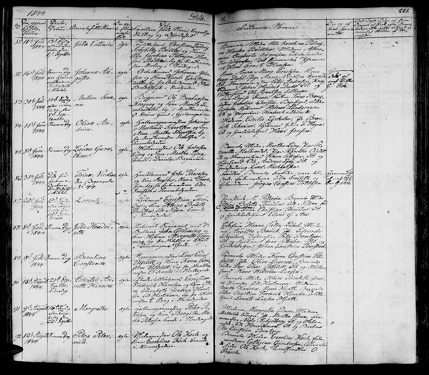 Ministerialprotokoller, klokkerbøker og fødselsregistre - Sør-Trøndelag, SAT/A-1456/602/L0136: Parish register (copy) no. 602C04, 1833-1845, p. 221
