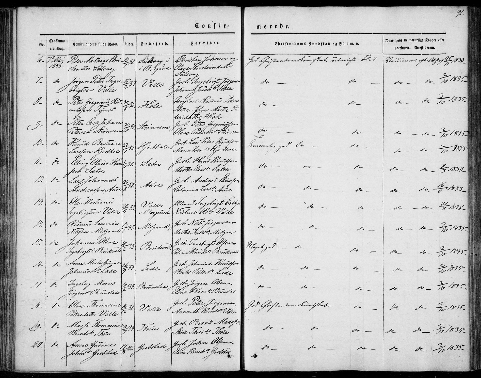 Ministerialprotokoller, klokkerbøker og fødselsregistre - Møre og Romsdal, SAT/A-1454/522/L0312: Parish register (official) no. 522A07, 1843-1851, p. 91