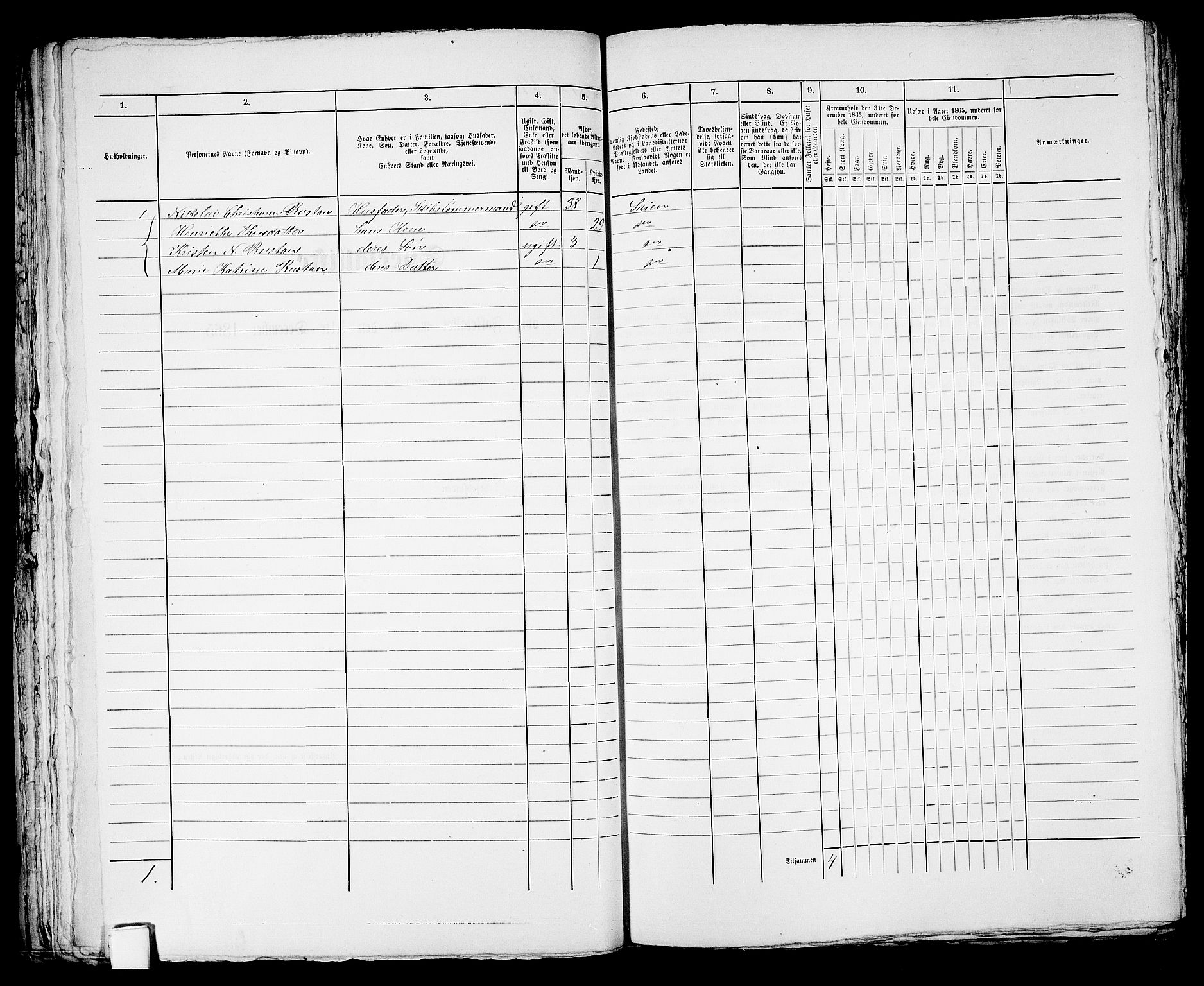 RA, 1865 census for Skien, 1865, p. 904