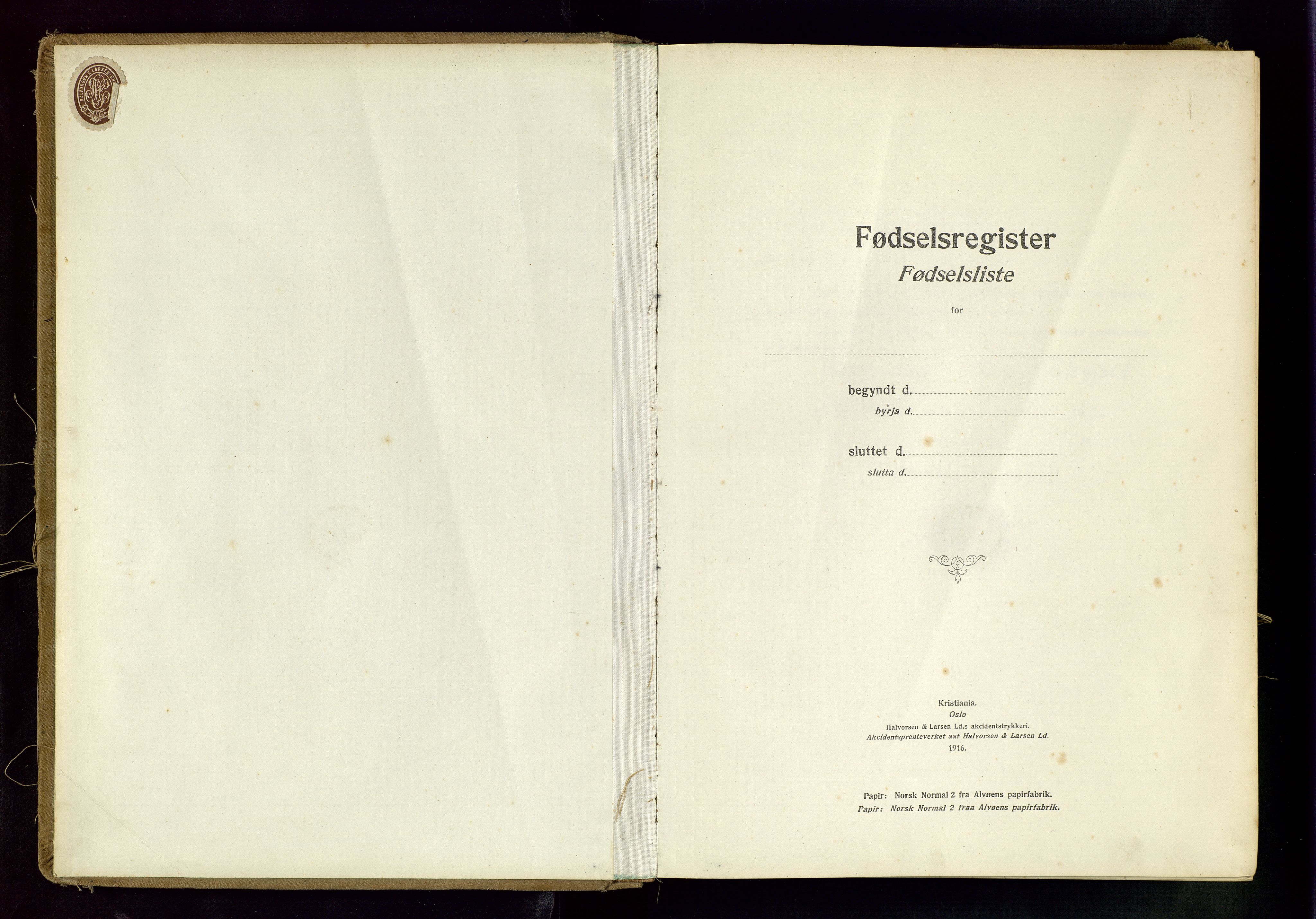 Klepp sokneprestkontor, AV/SAST-A-101803/001/704BAB/L0001: Birth register no. 1, 1916-1976