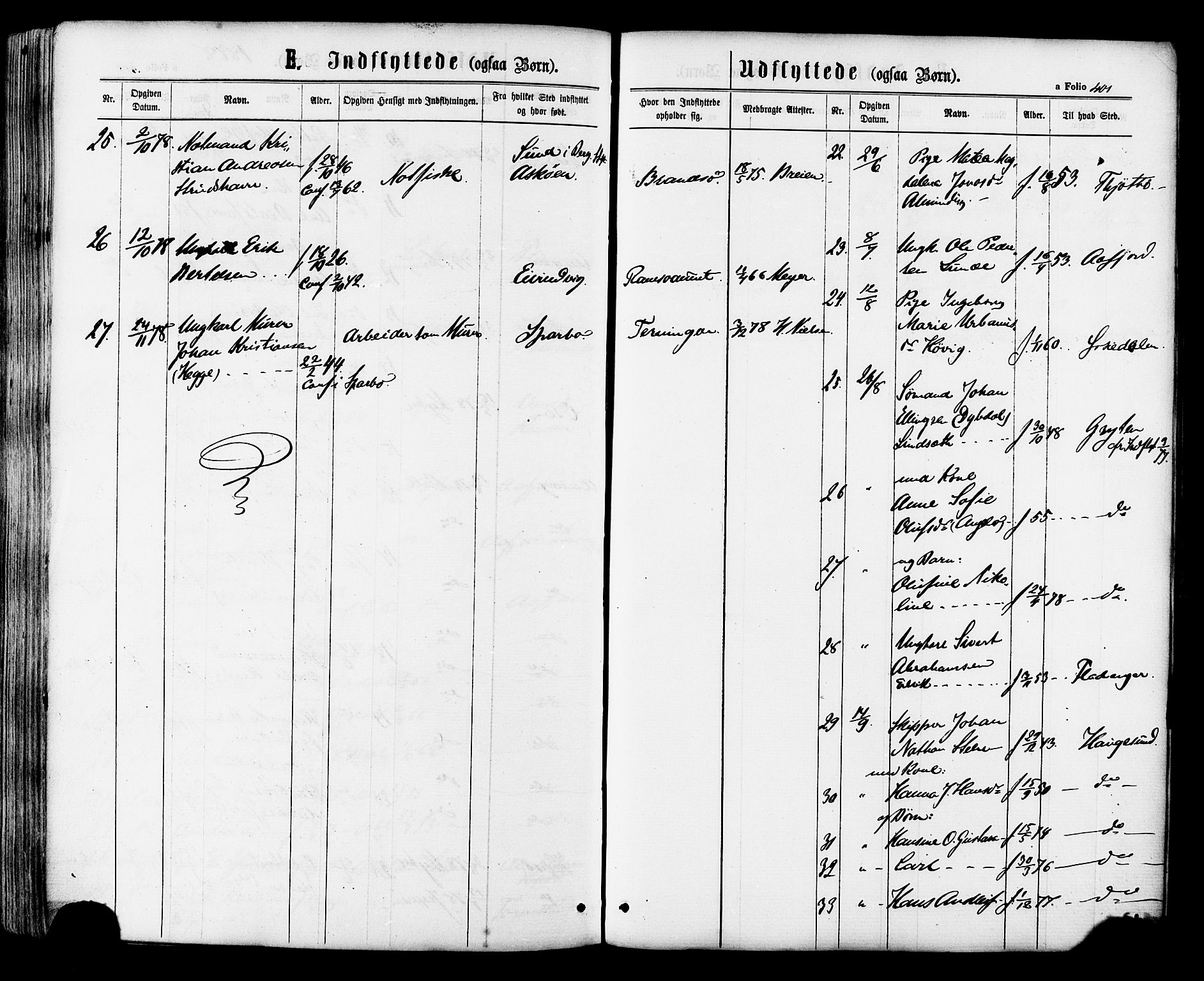 Ministerialprotokoller, klokkerbøker og fødselsregistre - Sør-Trøndelag, AV/SAT-A-1456/657/L0706: Parish register (official) no. 657A07, 1867-1878, p. 401