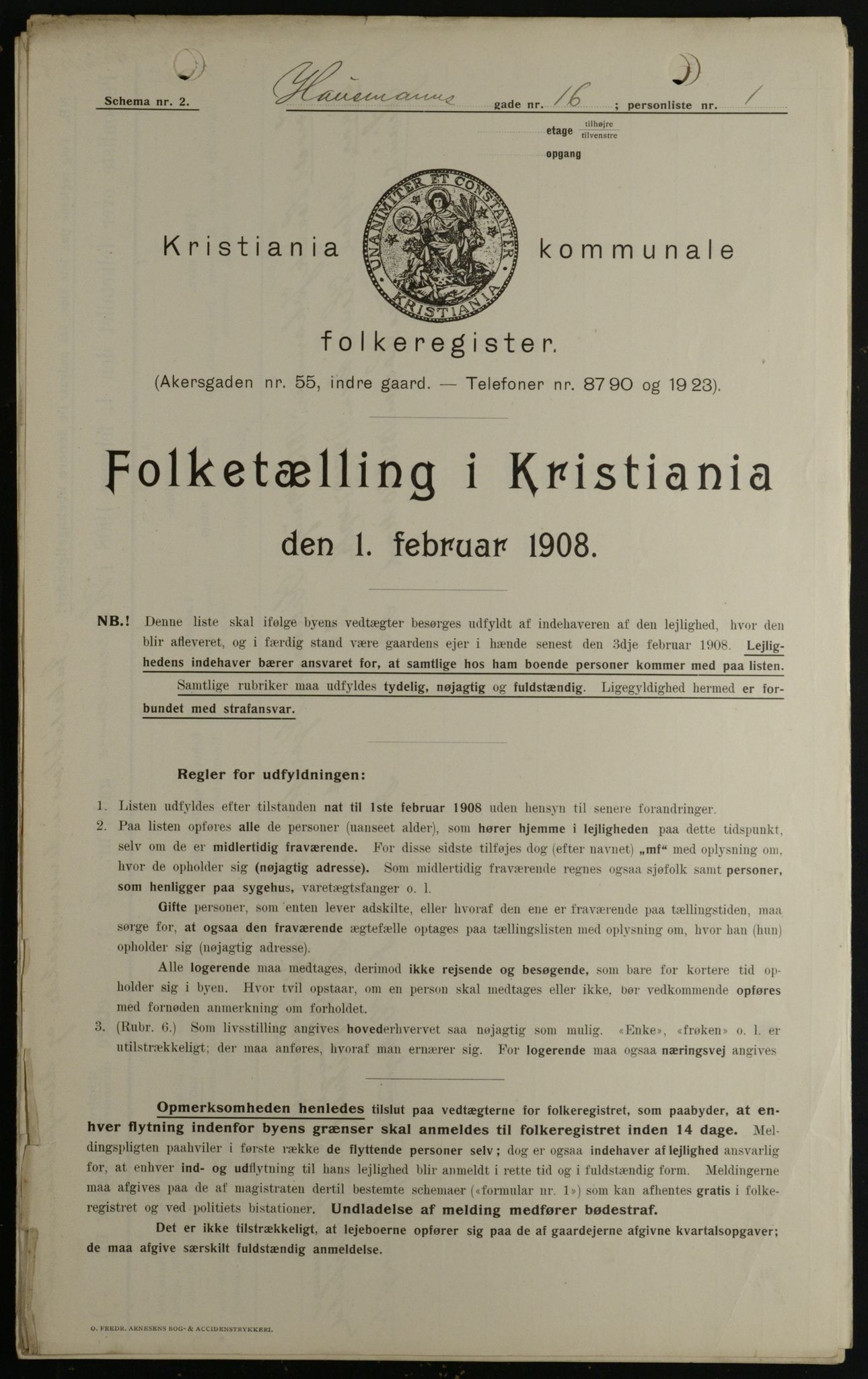 OBA, Municipal Census 1908 for Kristiania, 1908, p. 31730