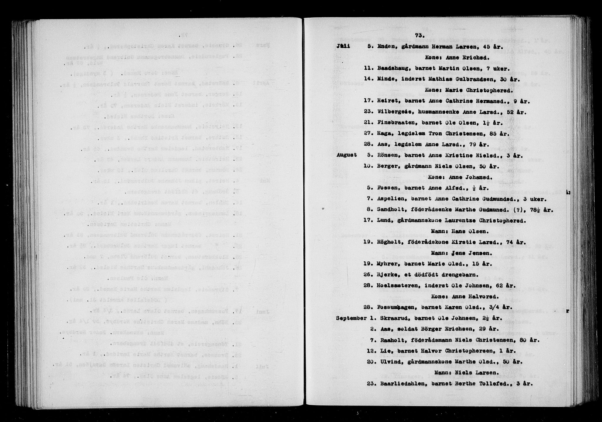 Eidsvoll tingrett, SAO/A-10371/H/Ha/Haa/L0001: Dødsmeldingsprotokoll - Eidsvoll lensmannsdistrikt, 1815-1865, p. 73