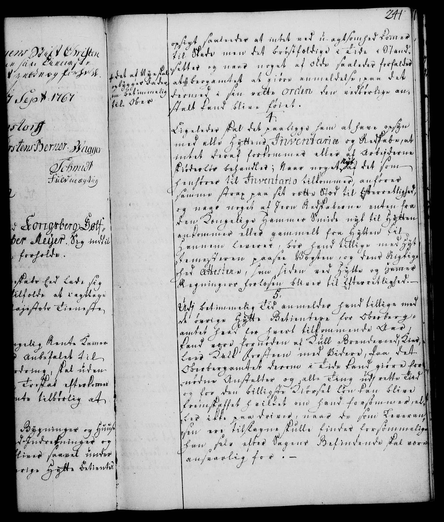 Rentekammeret, Kammerkanselliet, RA/EA-3111/G/Gg/Ggi/L0003: Norsk instruksjonsprotokoll med register (merket RK 53.36), 1751-1775, p. 241