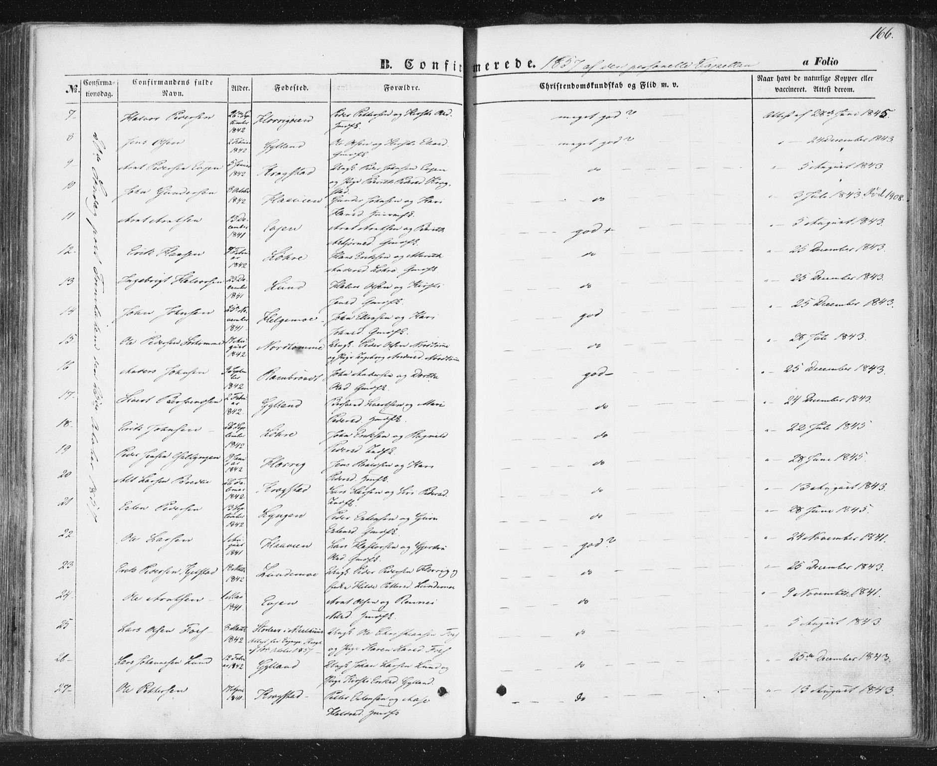 Ministerialprotokoller, klokkerbøker og fødselsregistre - Sør-Trøndelag, AV/SAT-A-1456/692/L1103: Parish register (official) no. 692A03, 1849-1870, p. 166