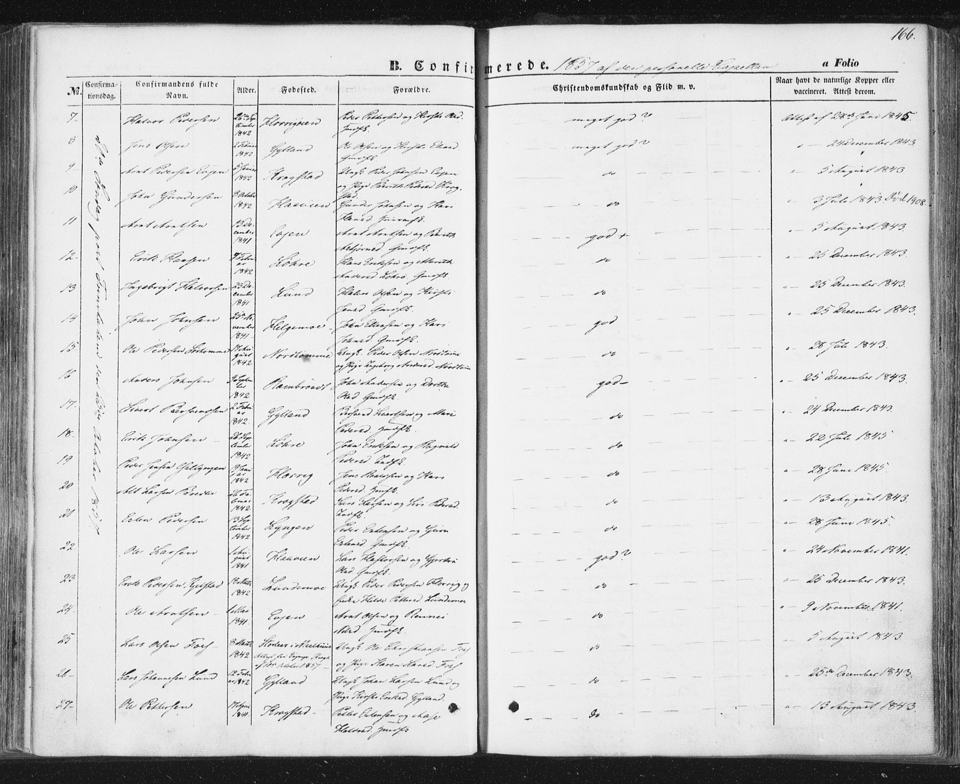 Ministerialprotokoller, klokkerbøker og fødselsregistre - Sør-Trøndelag, SAT/A-1456/692/L1103: Parish register (official) no. 692A03, 1849-1870, p. 166