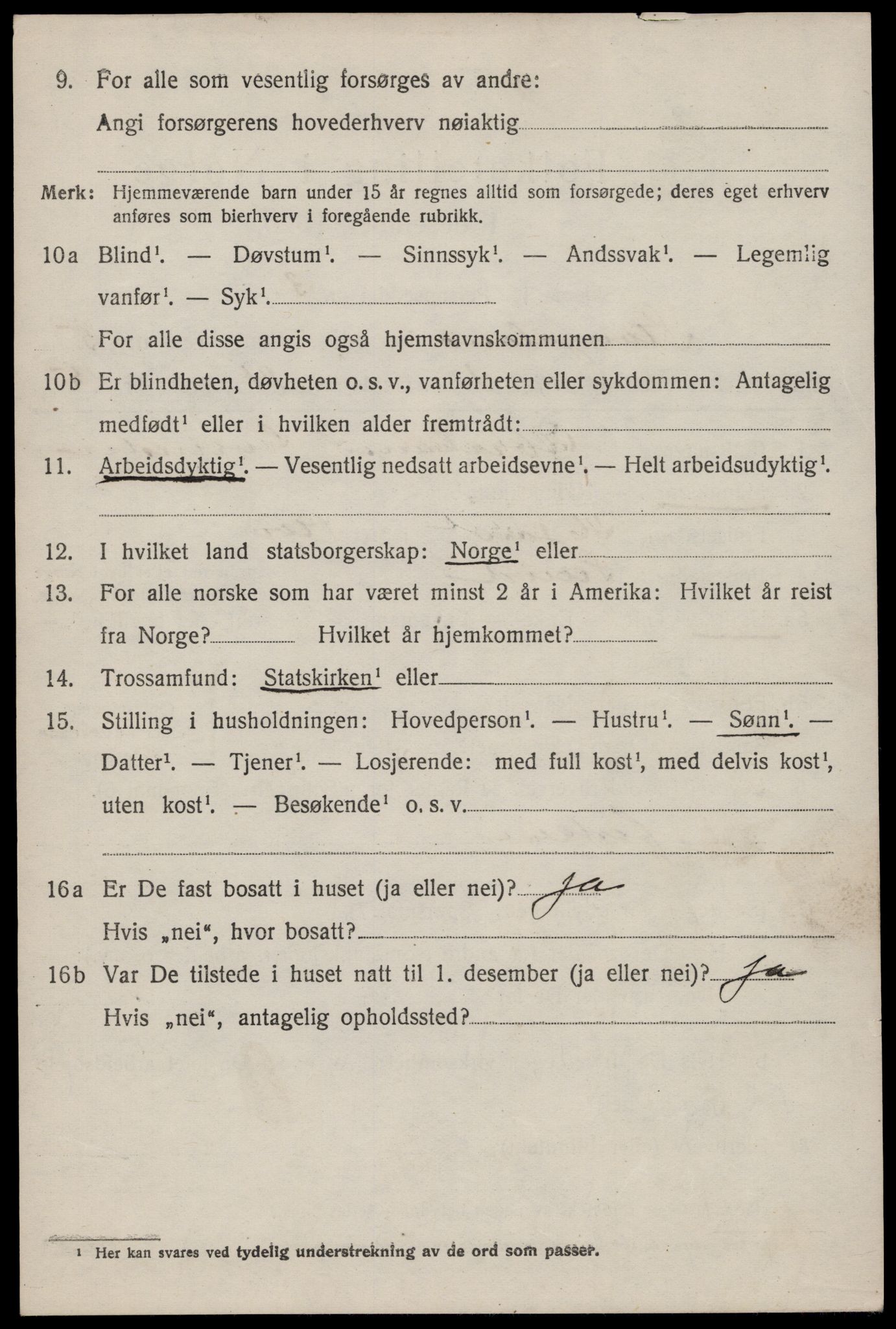 SAST, 1920 census for Stangaland, 1920, p. 3674