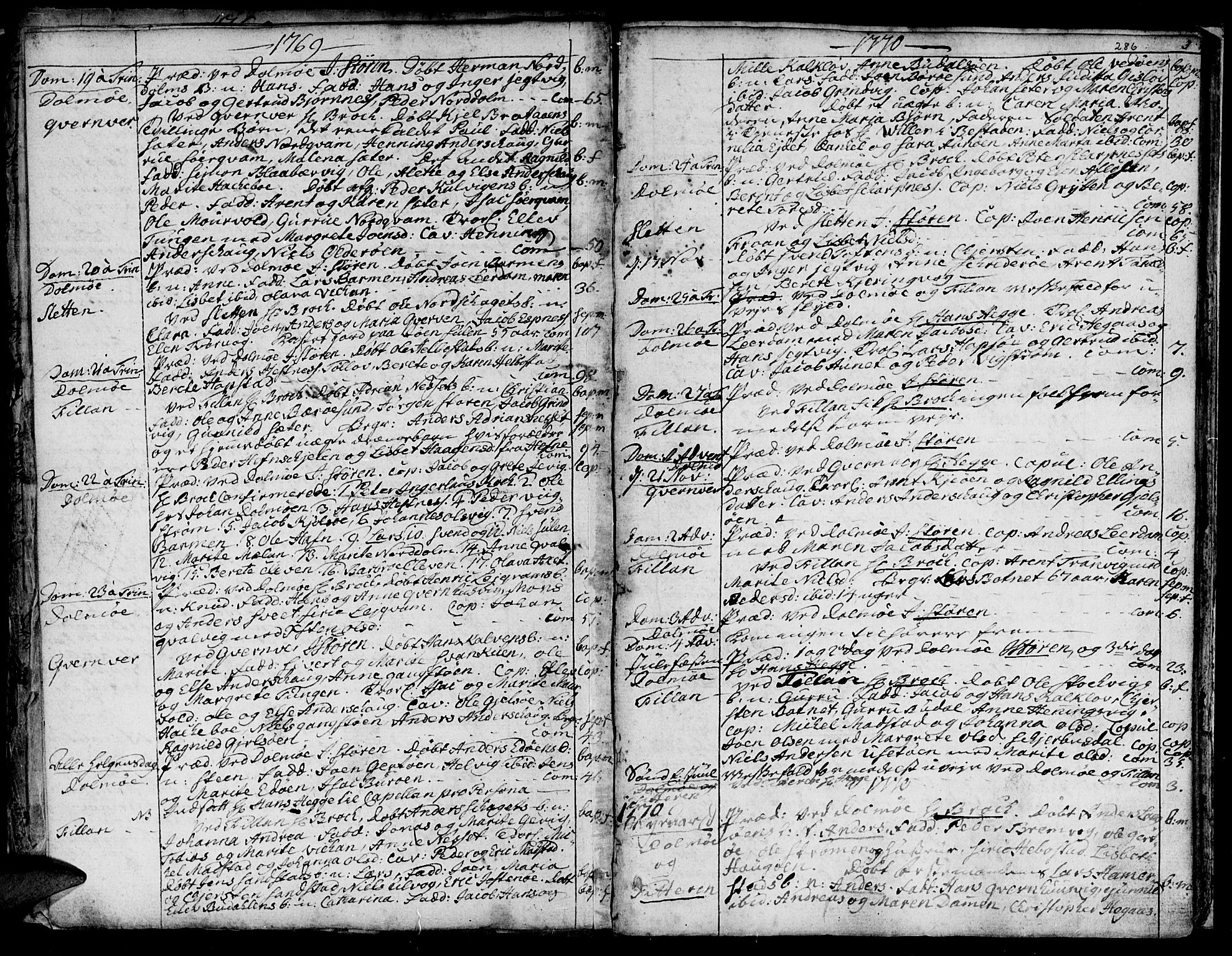 Ministerialprotokoller, klokkerbøker og fødselsregistre - Sør-Trøndelag, SAT/A-1456/634/L0525: Parish register (official) no. 634A01, 1736-1775, p. 286
