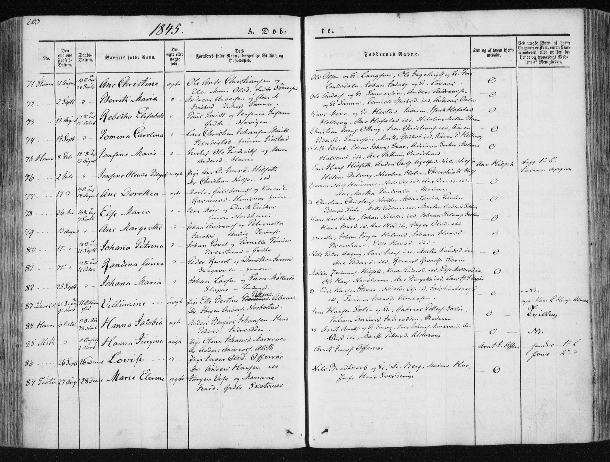 Ministerialprotokoller, klokkerbøker og fødselsregistre - Nordland, SAT/A-1459/830/L0446: Parish register (official) no. 830A10, 1831-1865, p. 203