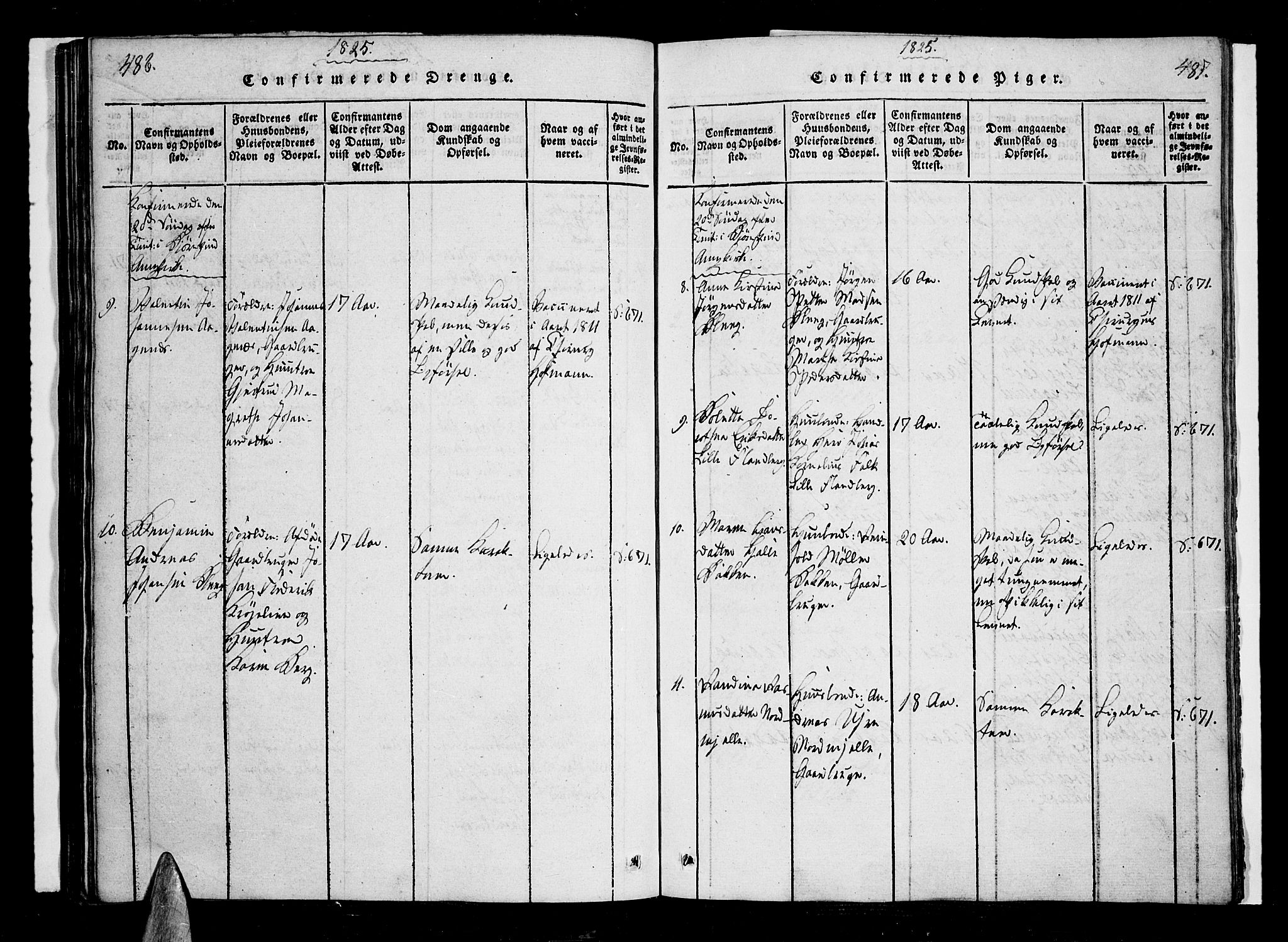 Ministerialprotokoller, klokkerbøker og fødselsregistre - Nordland, AV/SAT-A-1459/897/L1395: Parish register (official) no. 897A03, 1820-1841, p. 486-487