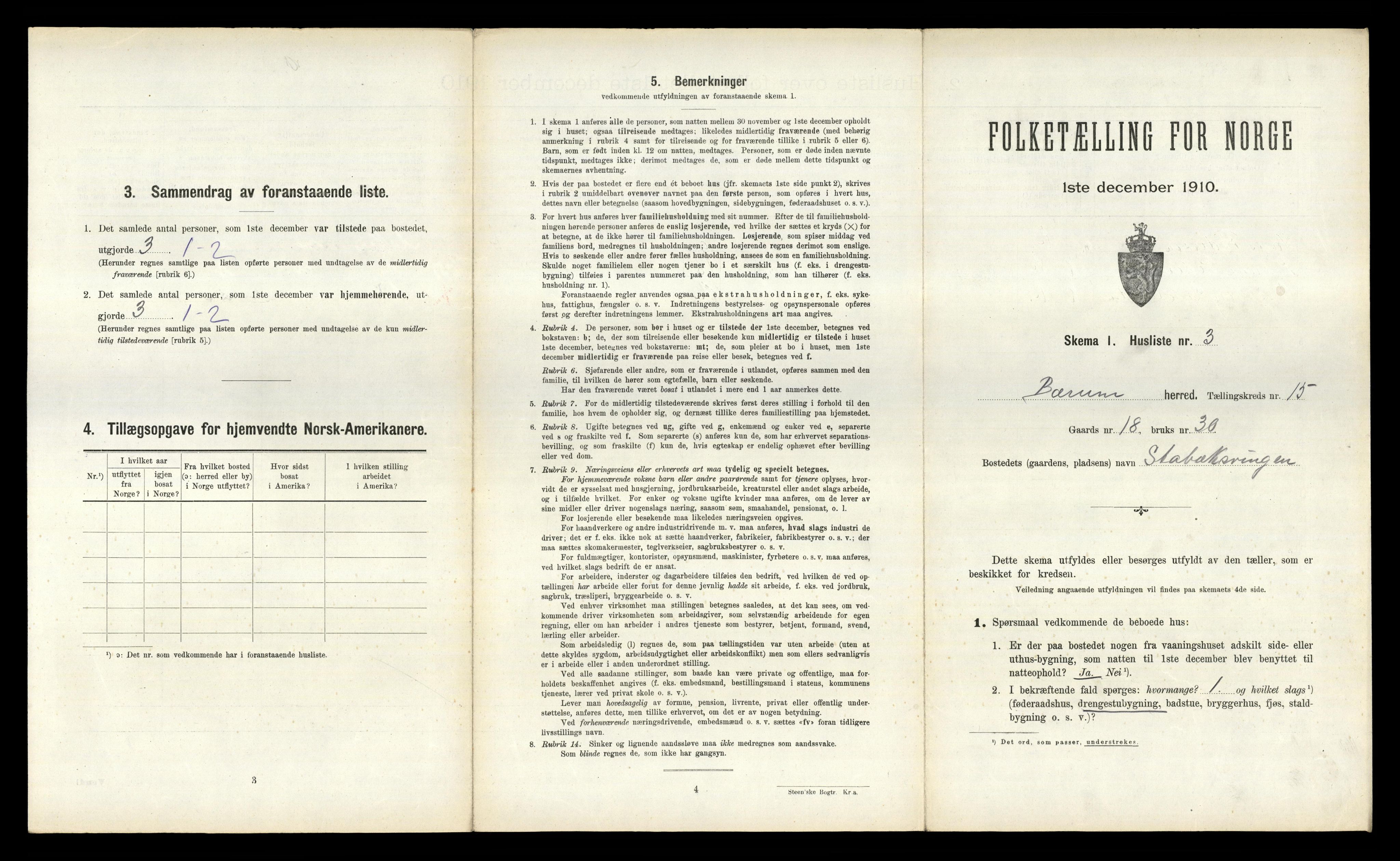 RA, 1910 census for Bærum, 1910, p. 2307