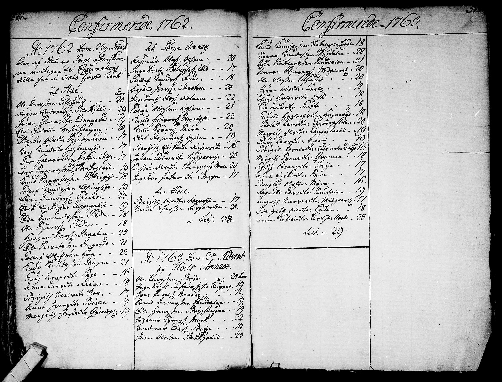 Ål kirkebøker, AV/SAKO-A-249/F/Fa/L0001: Parish register (official) no. I 1, 1744-1769, p. 517-518