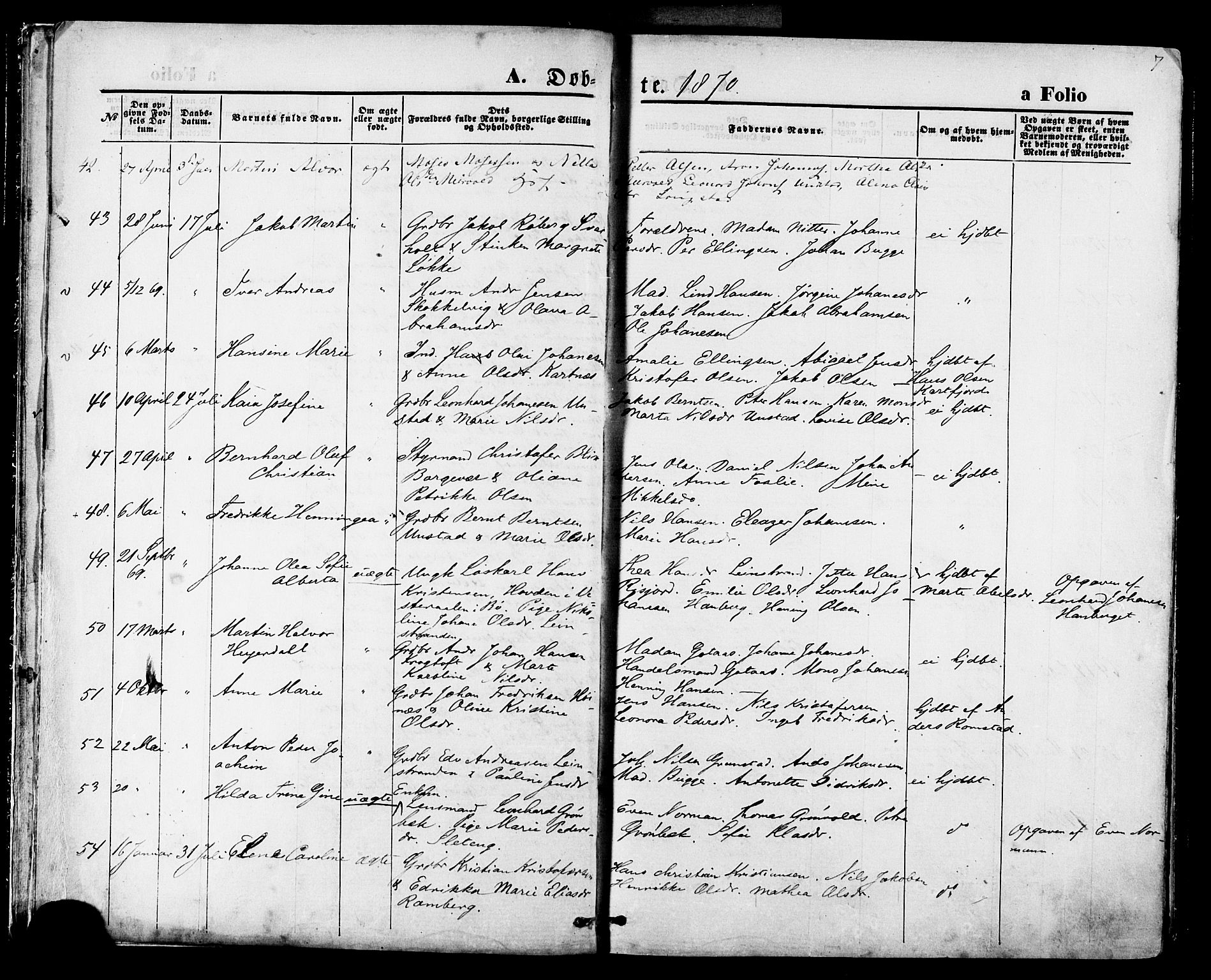 Ministerialprotokoller, klokkerbøker og fødselsregistre - Nordland, AV/SAT-A-1459/880/L1132: Parish register (official) no. 880A06, 1869-1887, p. 7