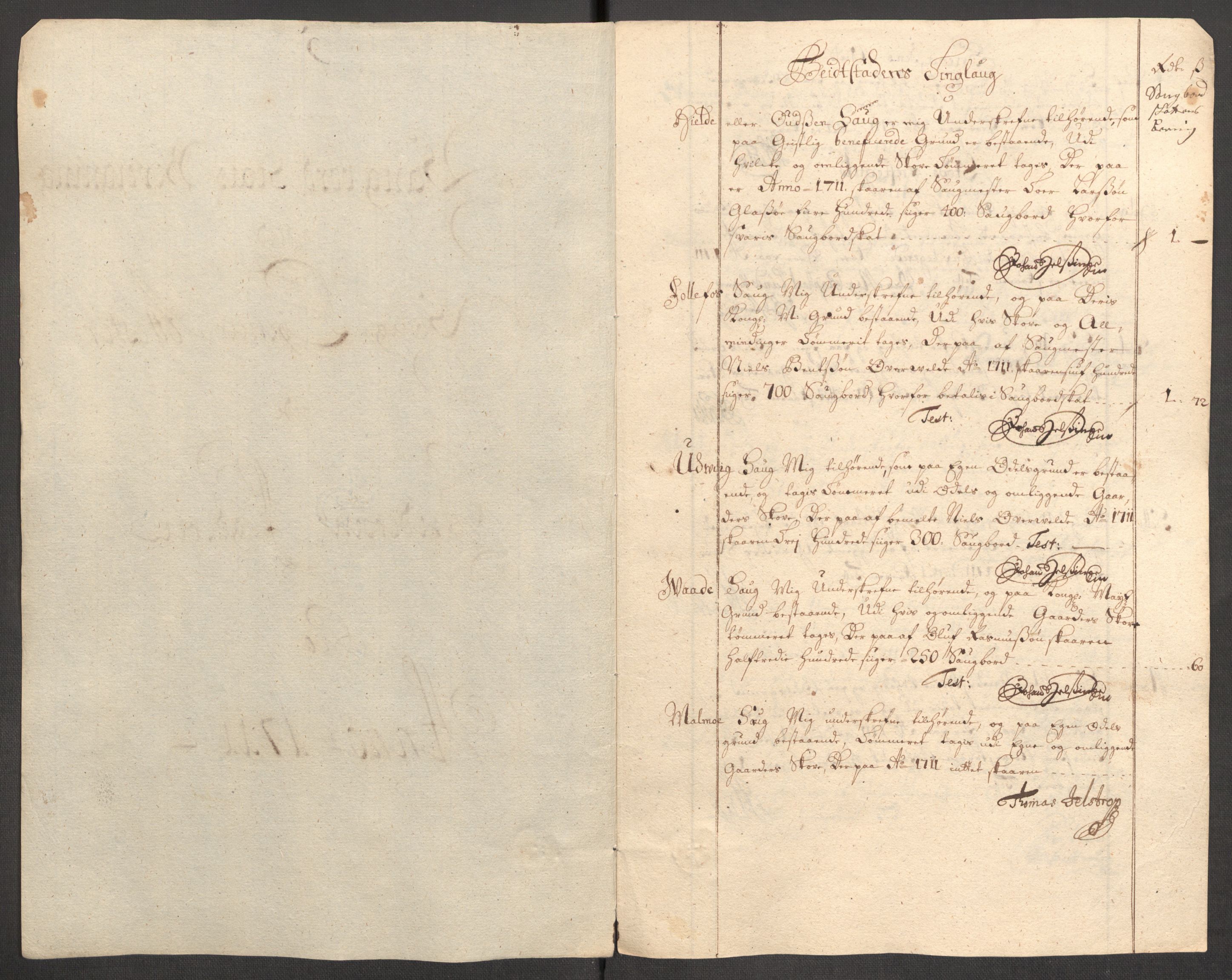 Rentekammeret inntil 1814, Reviderte regnskaper, Fogderegnskap, AV/RA-EA-4092/R63/L4319: Fogderegnskap Inderøy, 1711, p. 130