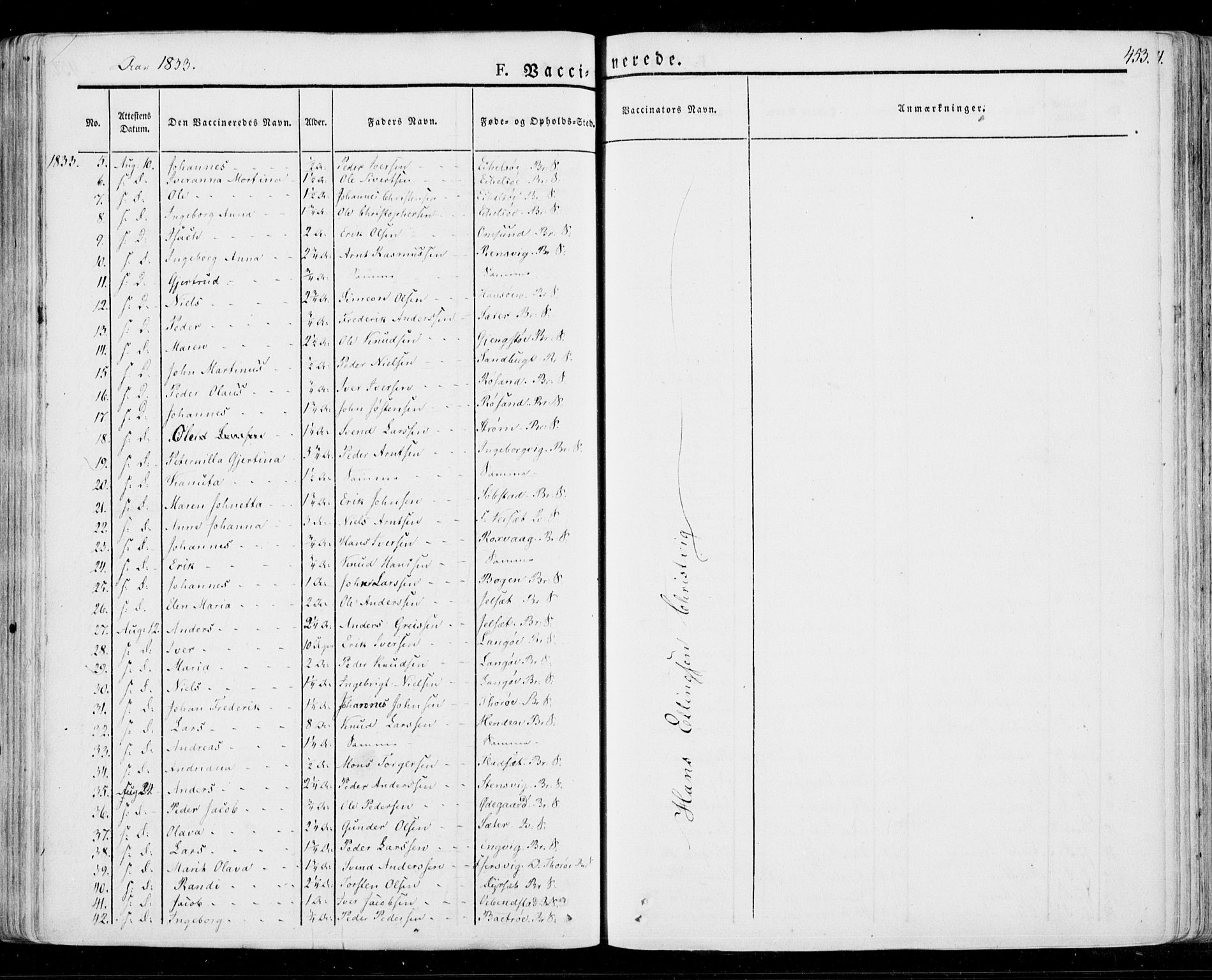 Ministerialprotokoller, klokkerbøker og fødselsregistre - Møre og Romsdal, AV/SAT-A-1454/568/L0803: Parish register (official) no. 568A10, 1830-1853, p. 453