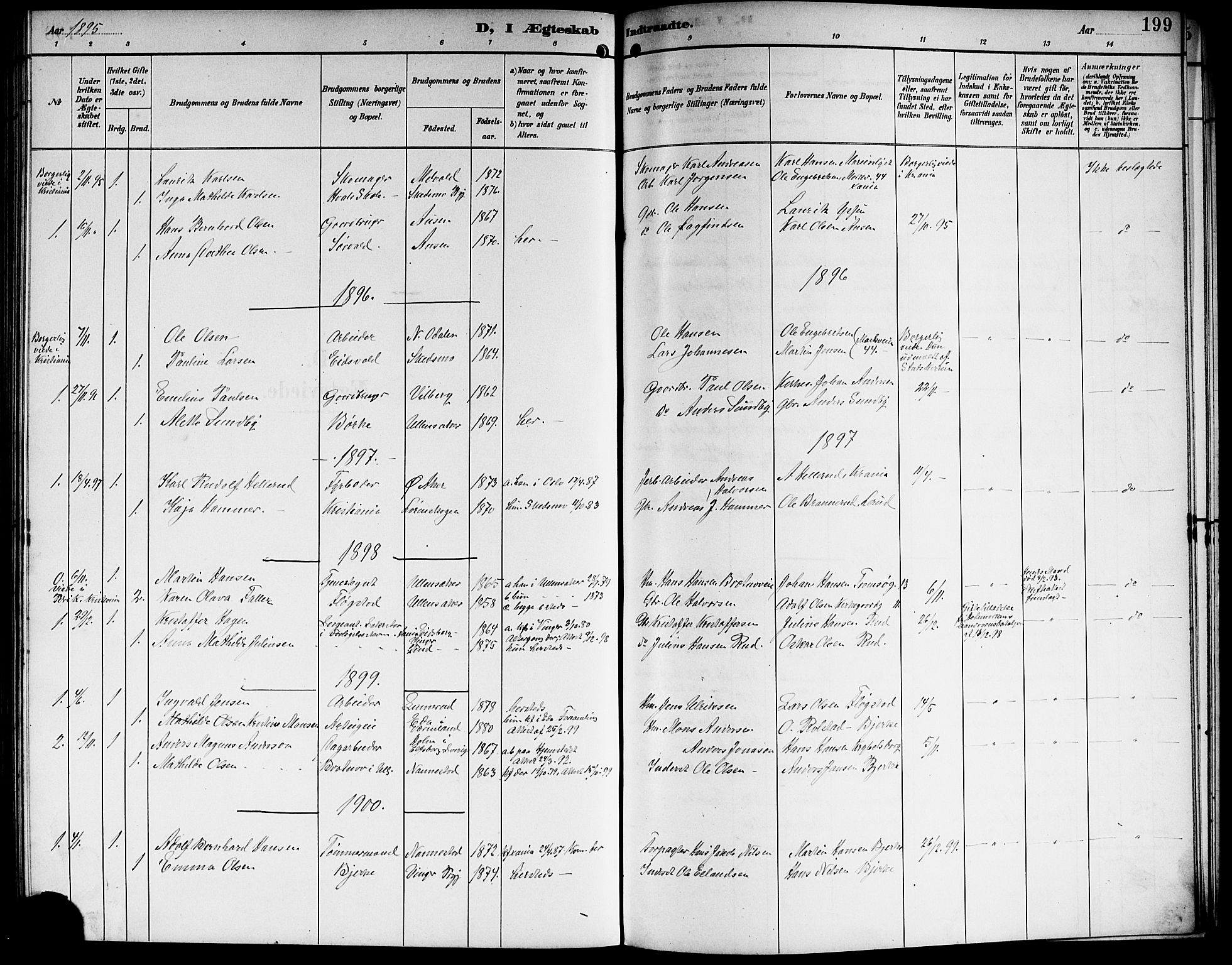 Sørum prestekontor Kirkebøker, SAO/A-10303/G/Ga/L0006: Parish register (copy) no. I 6, 1894-1906, p. 199
