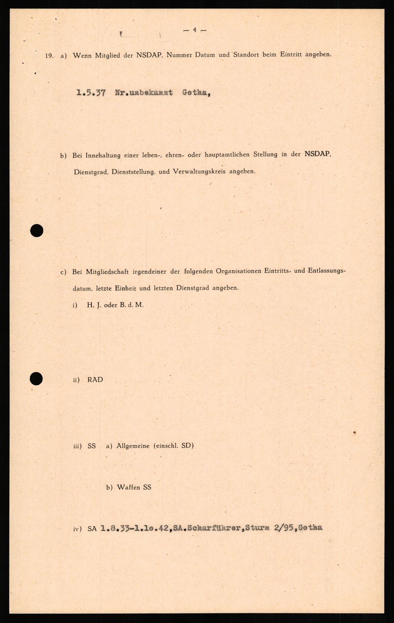 Forsvaret, Forsvarets overkommando II, RA/RAFA-3915/D/Db/L0013: CI Questionaires. Tyske okkupasjonsstyrker i Norge. Tyskere., 1945-1946, p. 194