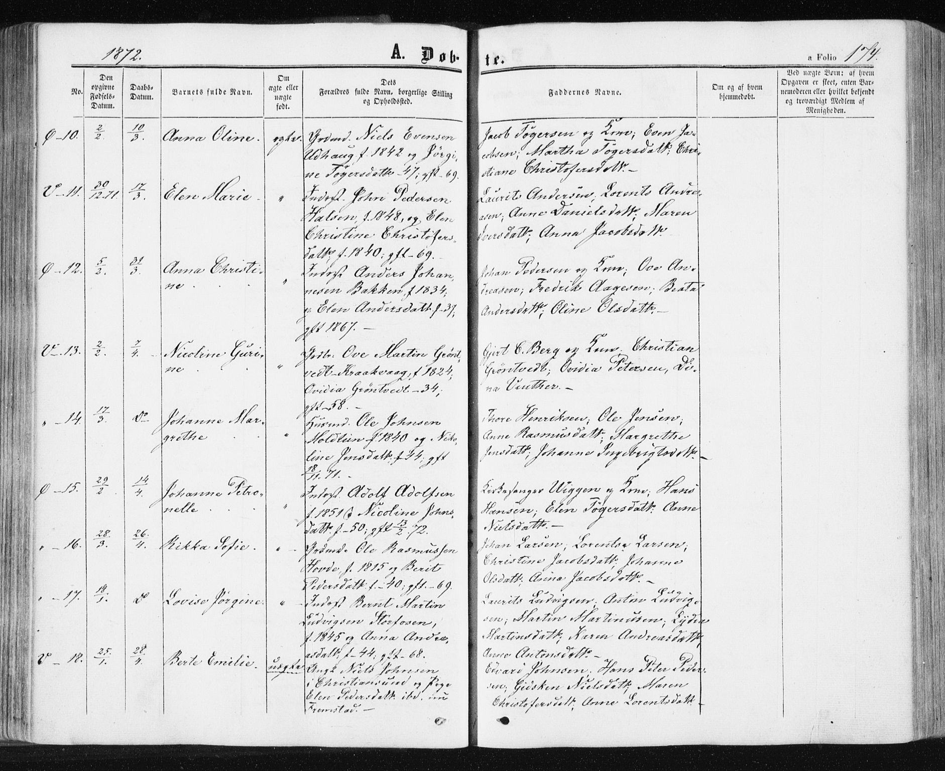 Ministerialprotokoller, klokkerbøker og fødselsregistre - Sør-Trøndelag, SAT/A-1456/659/L0737: Parish register (official) no. 659A07, 1857-1875, p. 174