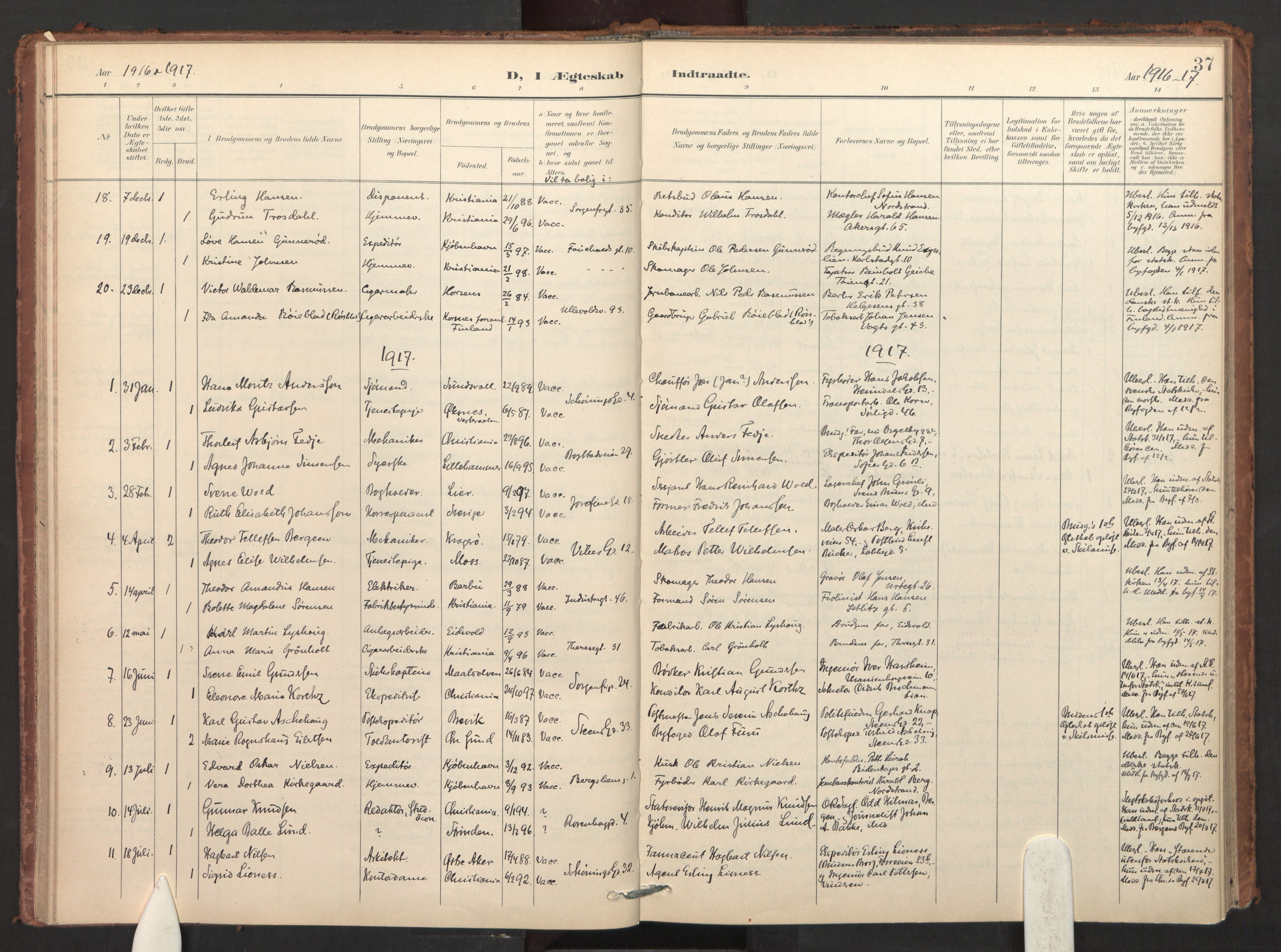 Fagerborg prestekontor Kirkebøker, AV/SAO-A-10844/F/Fa/L0004: Parish register (official) no. 4, 1898-1928, p. 37