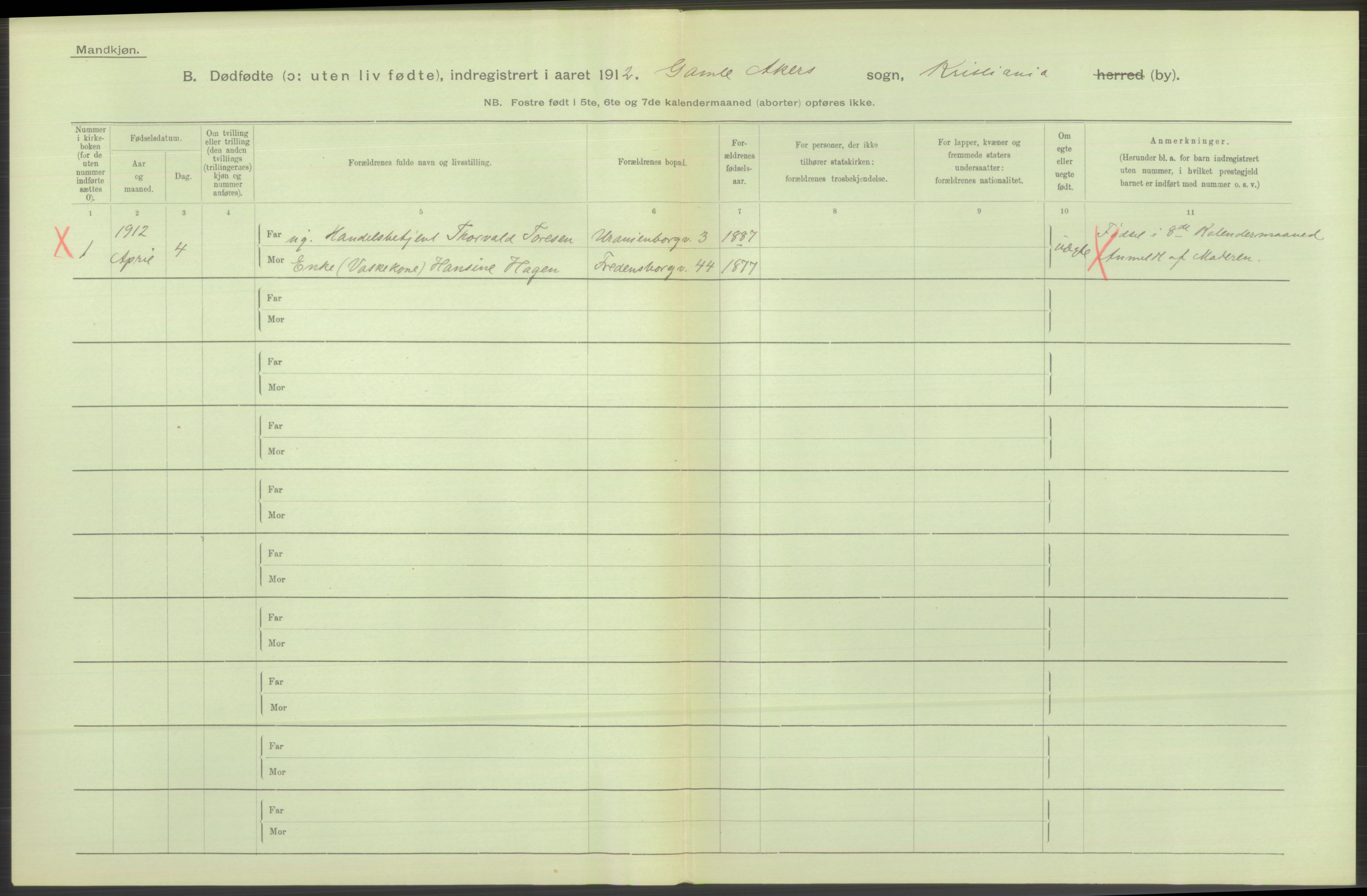 Statistisk sentralbyrå, Sosiodemografiske emner, Befolkning, AV/RA-S-2228/D/Df/Dfb/Dfbb/L0010: Kristiania: Døde, dødfødte, 1912, p. 512