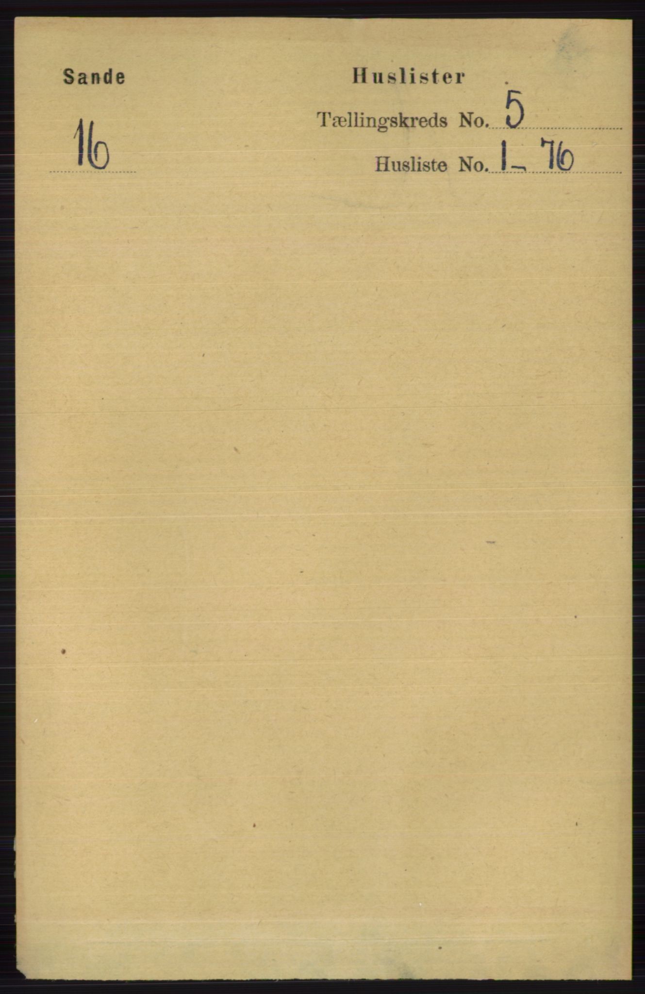RA, 1891 census for 0713 Sande, 1891, p. 2058