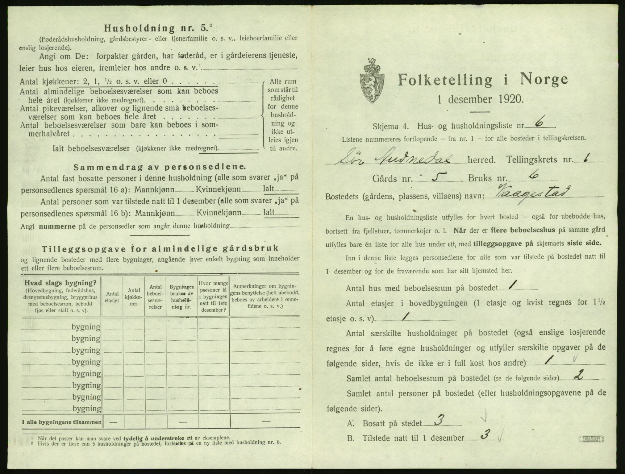 SAK, 1920 census for Sør-Audnedal, 1920, p. 99