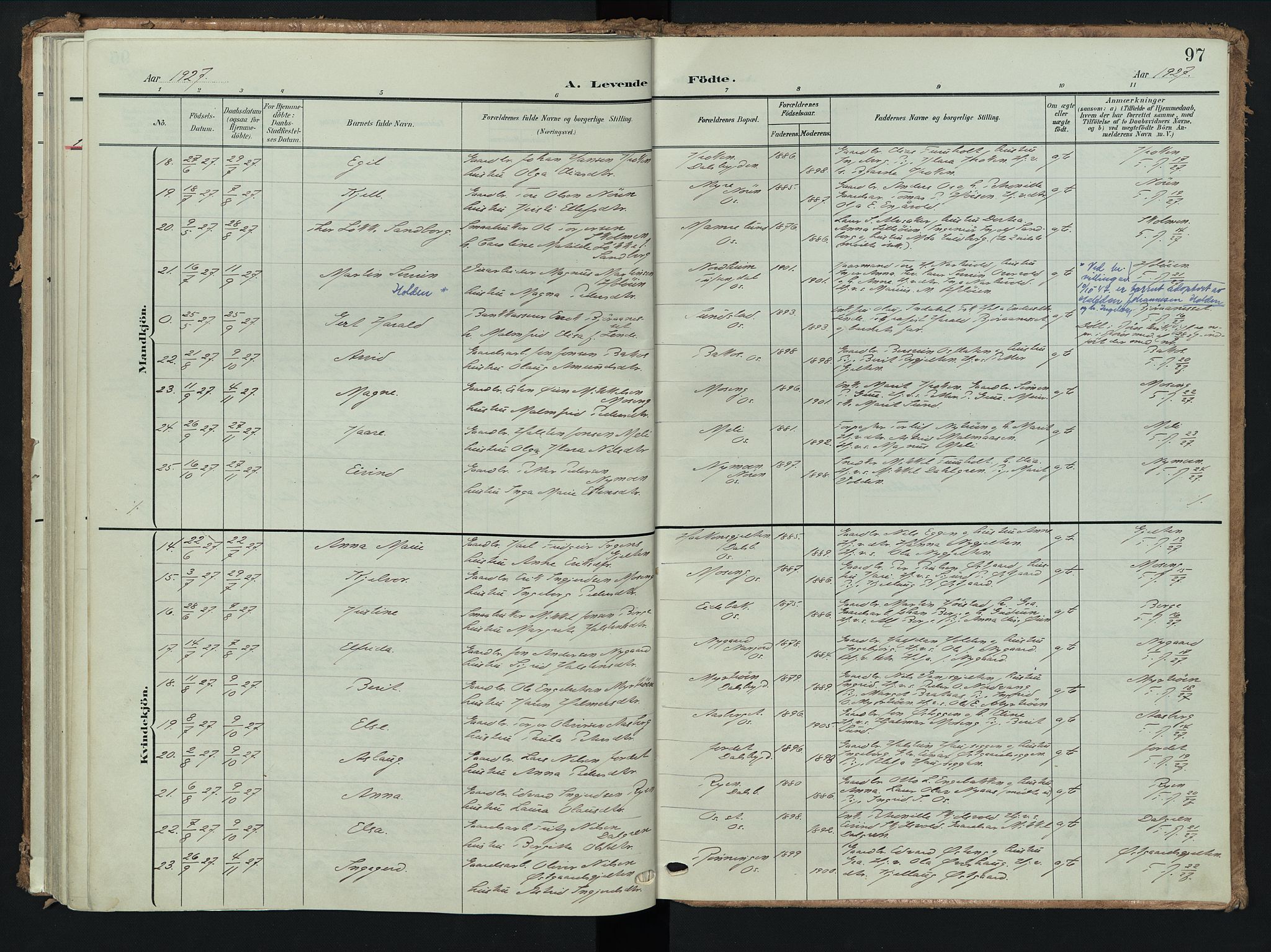 Tolga prestekontor, AV/SAH-PREST-062/K/L0009: Parish register (official) no. 9, 1903-1928, p. 97