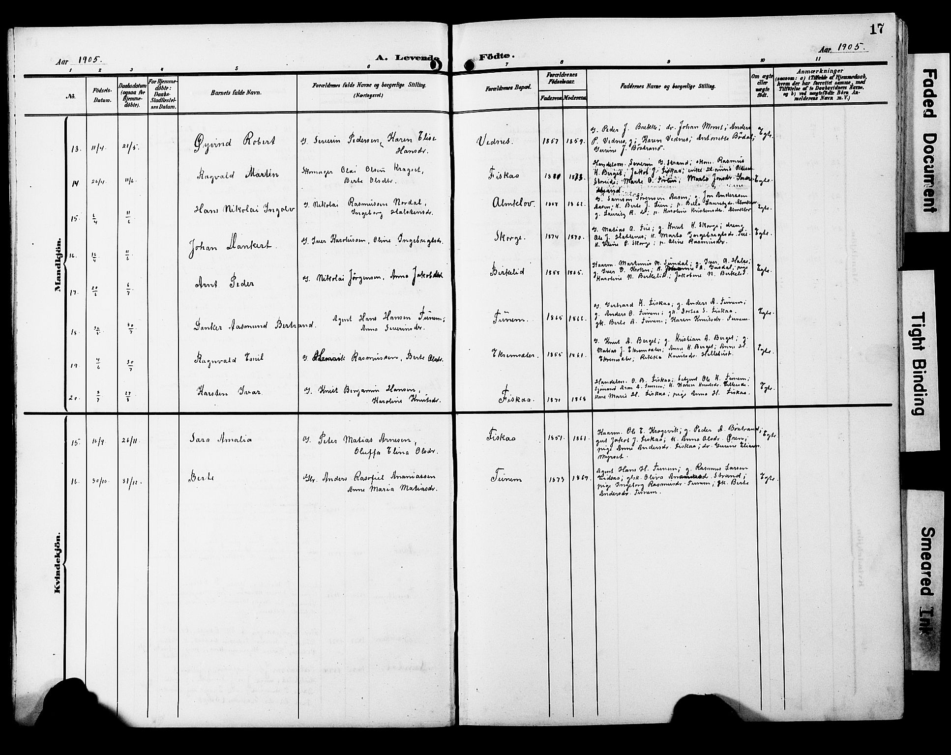 Ministerialprotokoller, klokkerbøker og fødselsregistre - Møre og Romsdal, AV/SAT-A-1454/501/L0018: Parish register (copy) no. 501C04, 1902-1930, p. 17