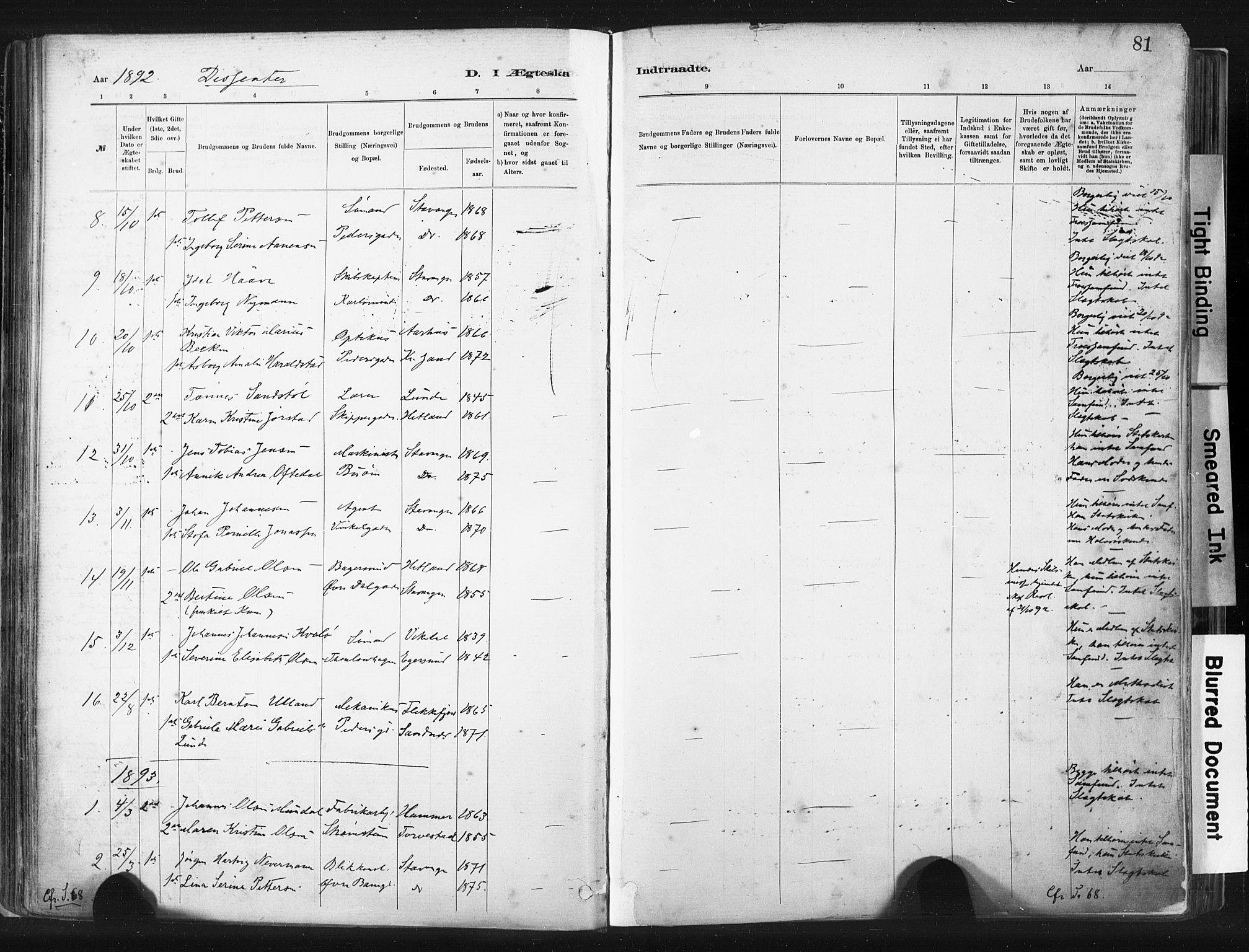 St. Johannes sokneprestkontor, SAST/A-101814/001/30/30BA/L0003: Parish register (official) no. A 3, 1885-1910, p. 81