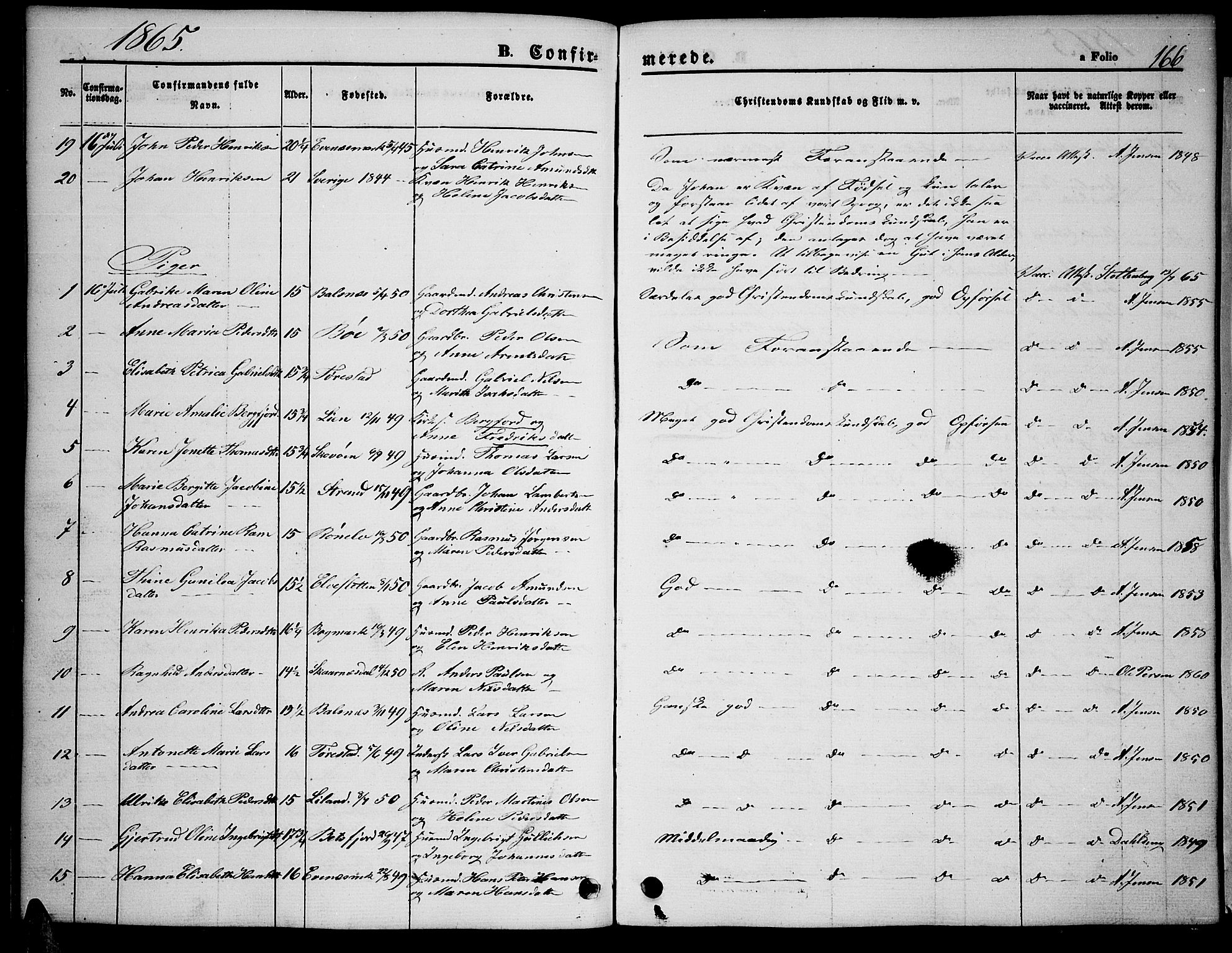 Ministerialprotokoller, klokkerbøker og fødselsregistre - Nordland, AV/SAT-A-1459/863/L0912: Parish register (copy) no. 863C02, 1858-1876, p. 166