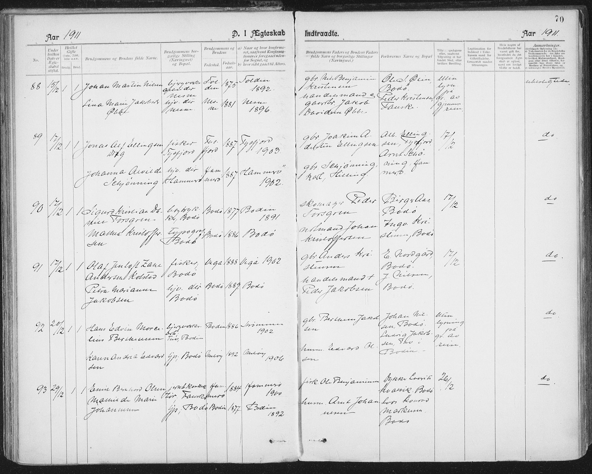 Ministerialprotokoller, klokkerbøker og fødselsregistre - Nordland, AV/SAT-A-1459/801/L0012: Parish register (official) no. 801A12, 1900-1916, p. 70