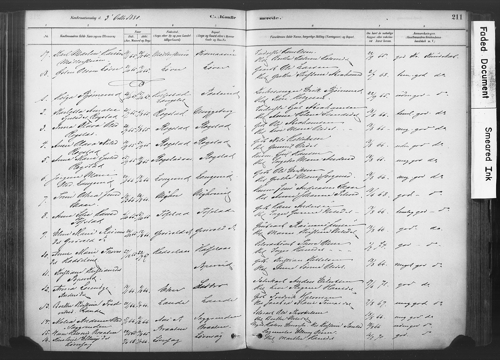 Sandsvær kirkebøker, AV/SAKO-A-244/F/Fd/L0001: Parish register (official) no. IV 1, 1878-1906, p. 211