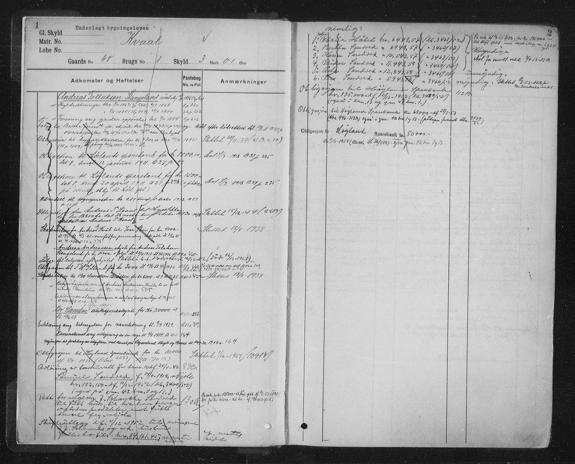 Jæren sorenskriveri, SAST/A-100310/01/4/41/41ABC/L0007: Mortgage register no. 41 ABC7, 1910, p. 1-2