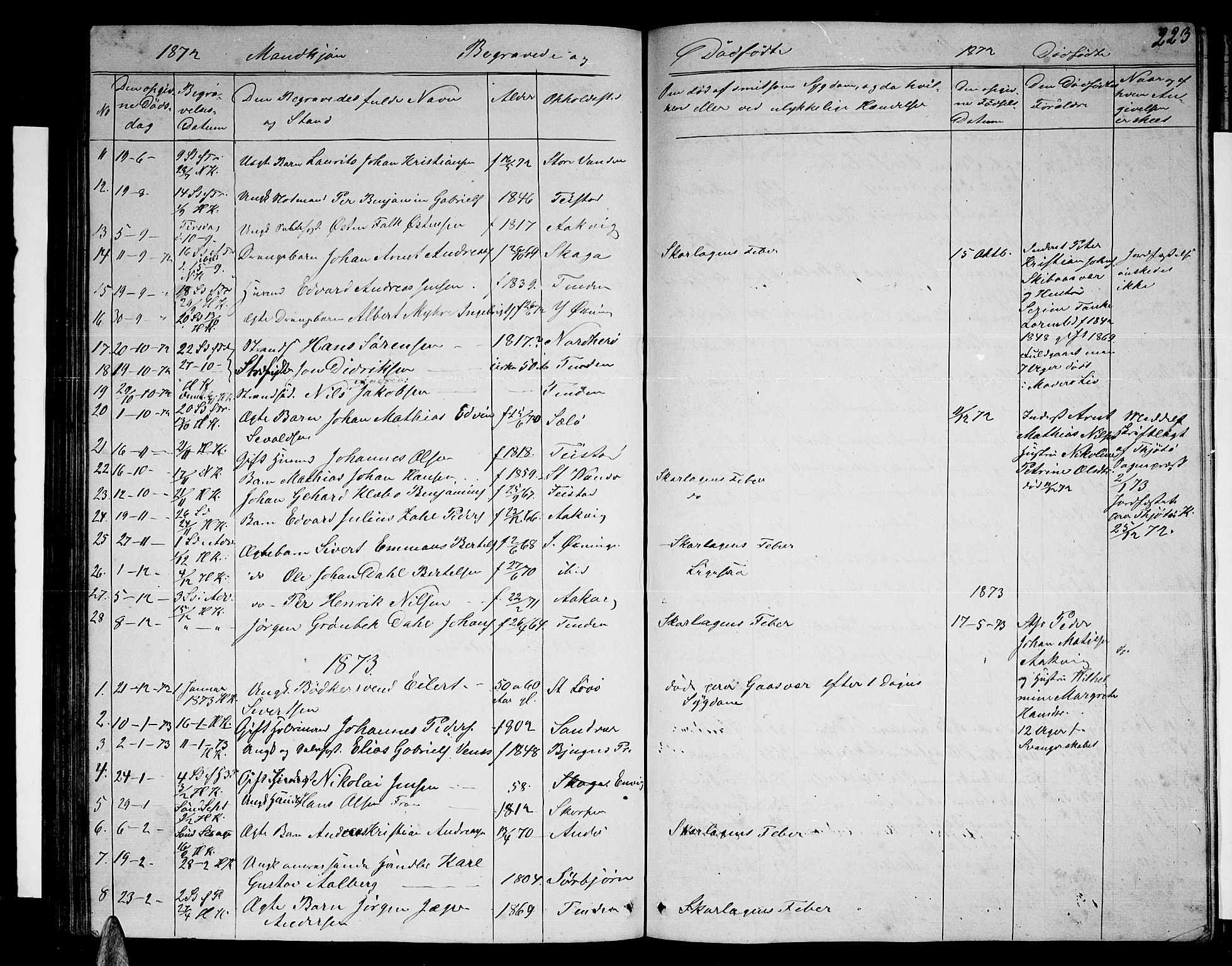 Ministerialprotokoller, klokkerbøker og fødselsregistre - Nordland, AV/SAT-A-1459/834/L0512: Parish register (copy) no. 834C03, 1862-1877, p. 223