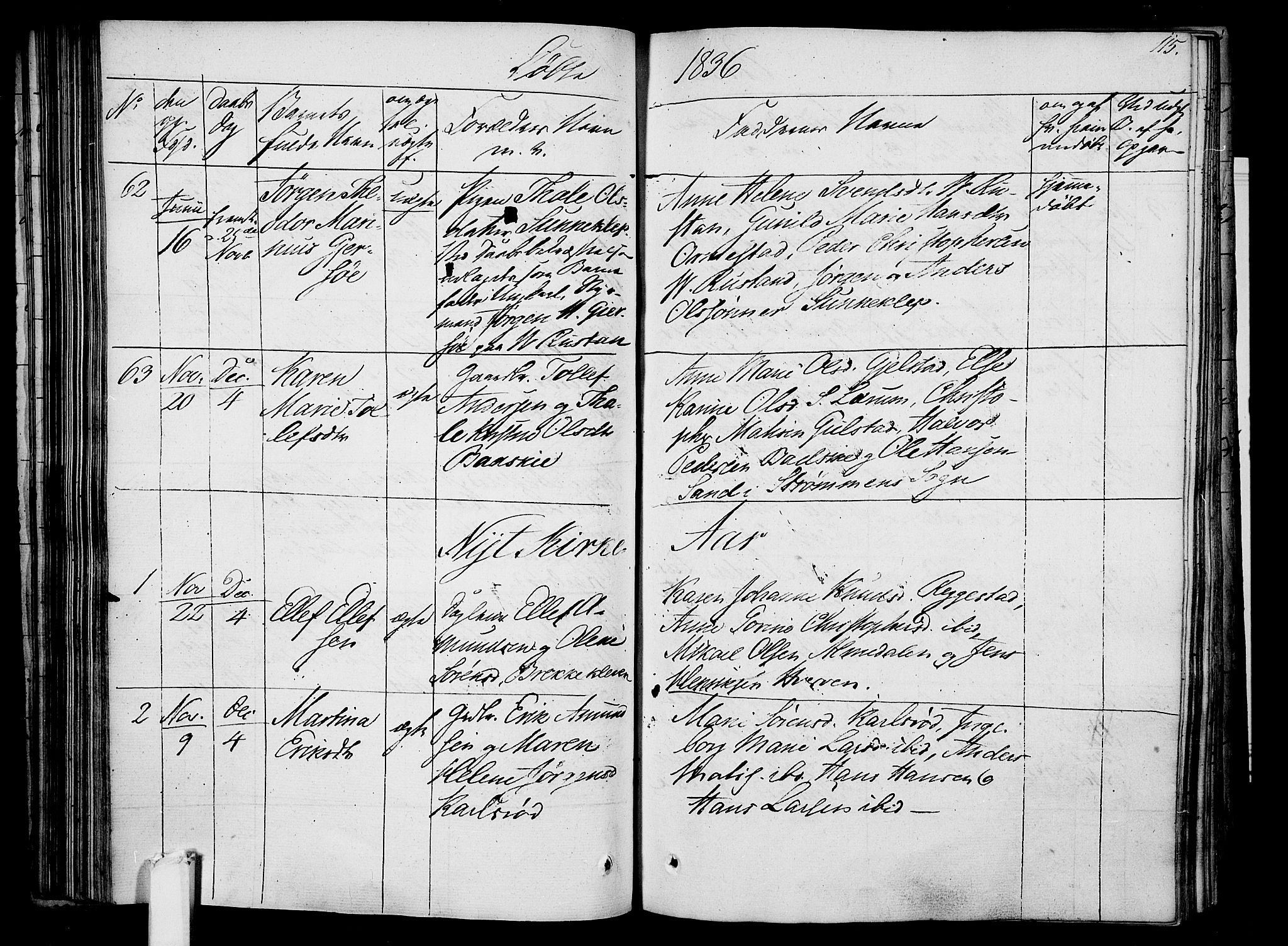 Våle kirkebøker, AV/SAKO-A-334/F/Fa/L0008: Parish register (official) no. I 8, 1824-1844, p. 115